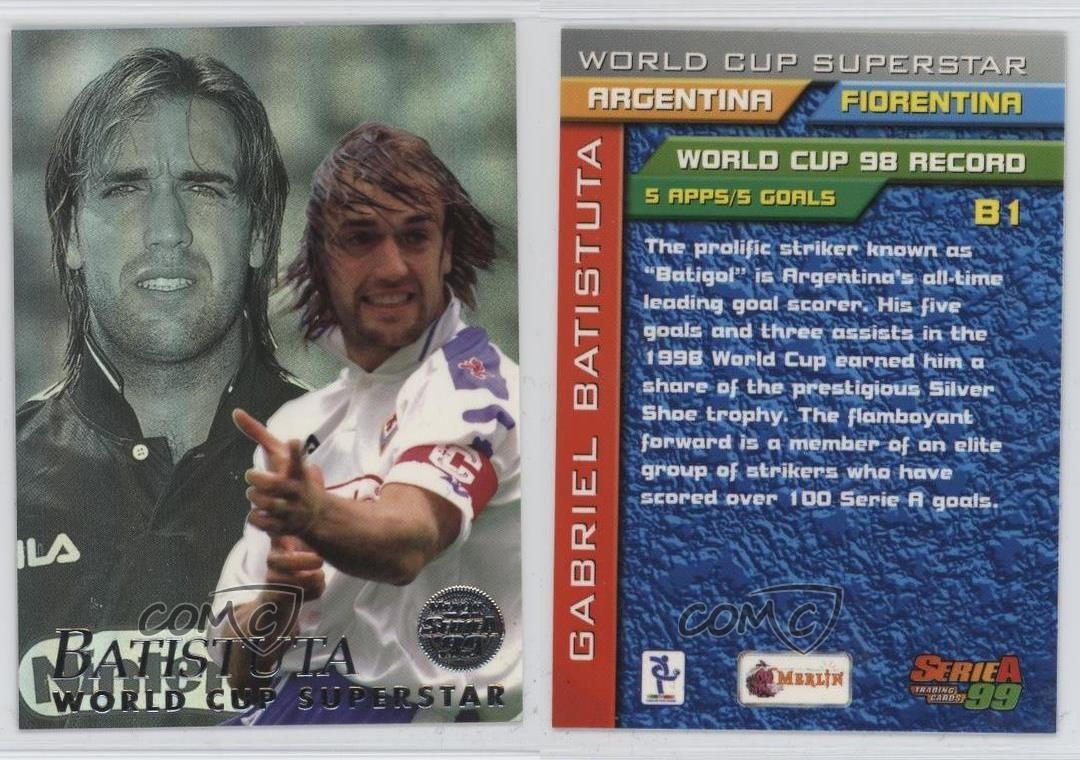 1998-99 Merlin Serie A 99 World Cup Superstars Gabriel Batistuta #B1 0dj8