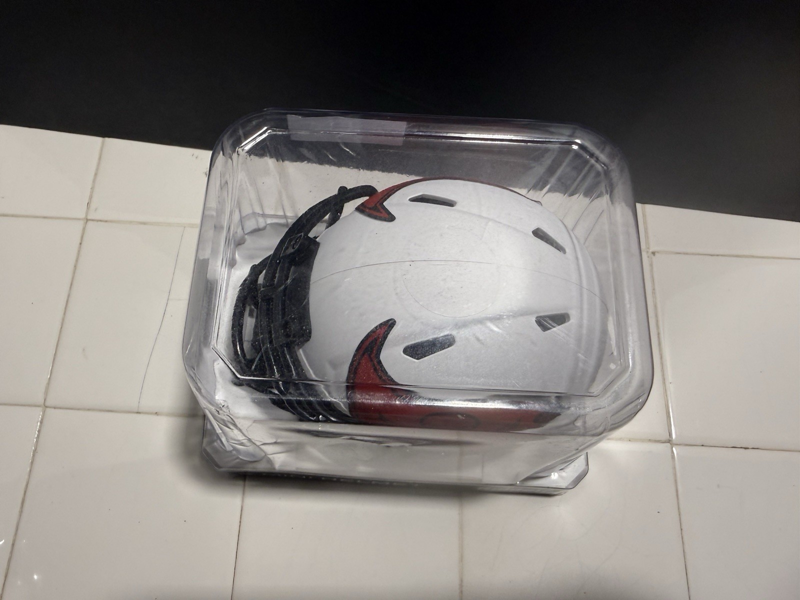 Riddell Tampa Bay Buccaneers Lunar Eclipse Mini Helmet White NFL w/ Case