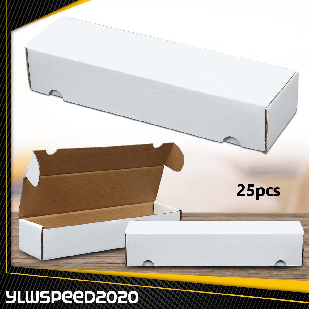25 Storage Boxes Lot 800 Count Sports Cards Trading Corrugated Max Pro White