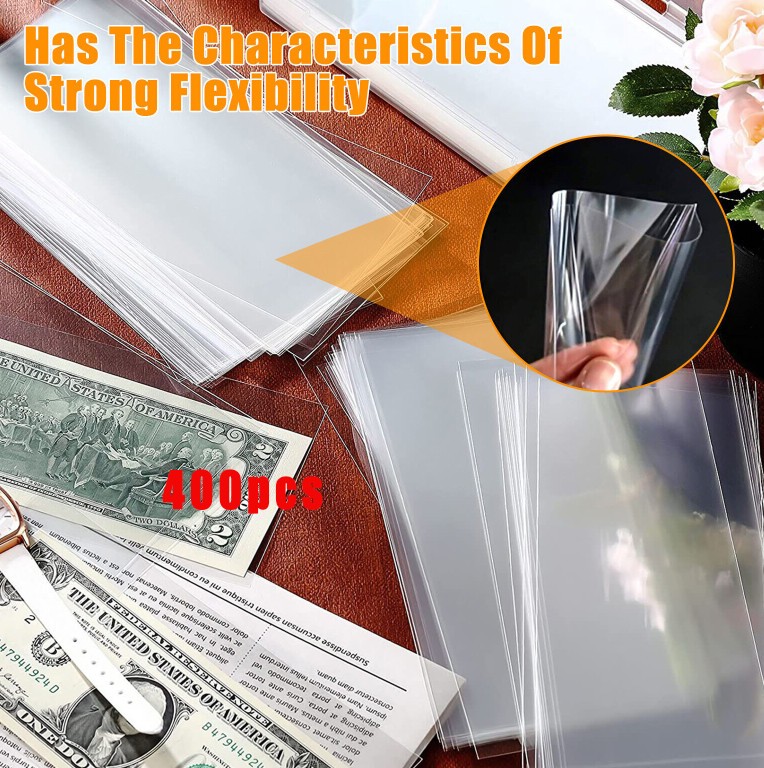 Money Bag 200-1000pcs Storage Protect Currency Banknotes Clear Soft Sleeves