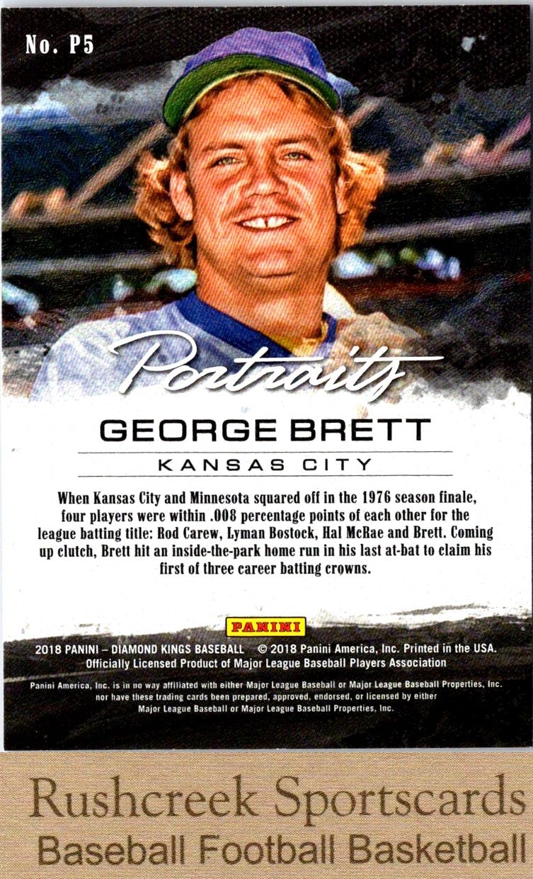 2018 Panini Diamond Kings #P5 George Brett Portraits
