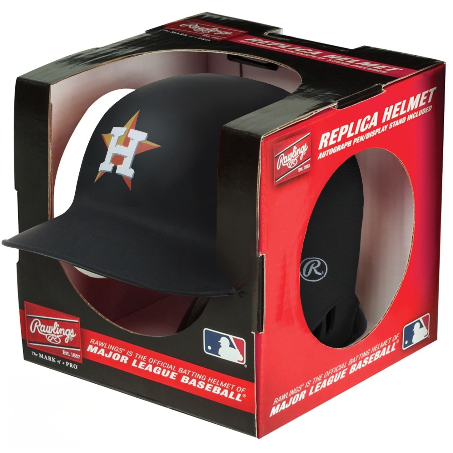 Houston Astros Matte Black MLB Rawlings Replica Baseball Mini Helmet