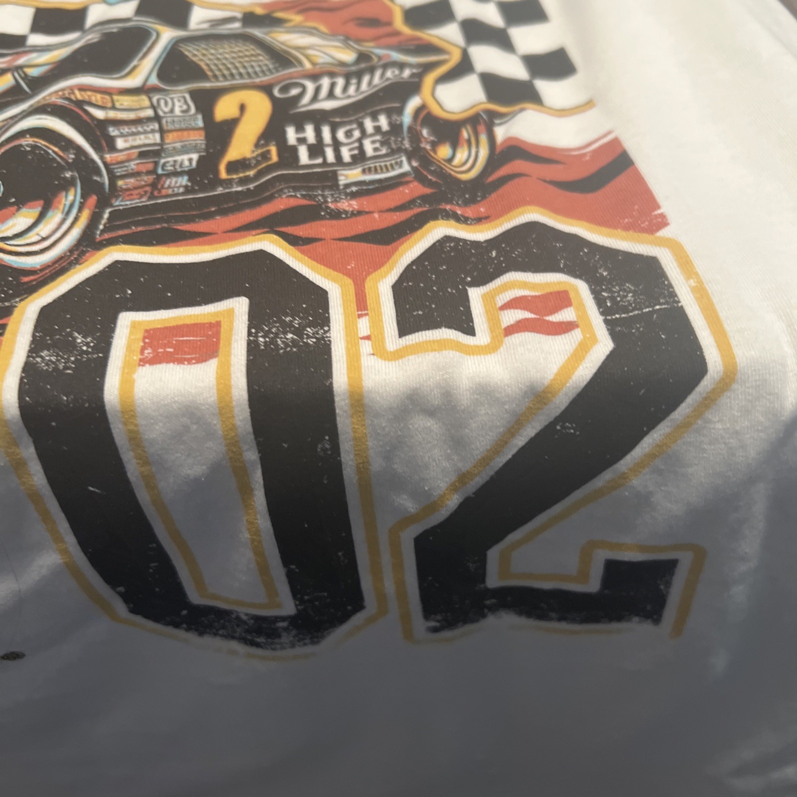 MILLER LITE SHIRT MENS Size LARGE BEIGH NASCAR RACING NEW
