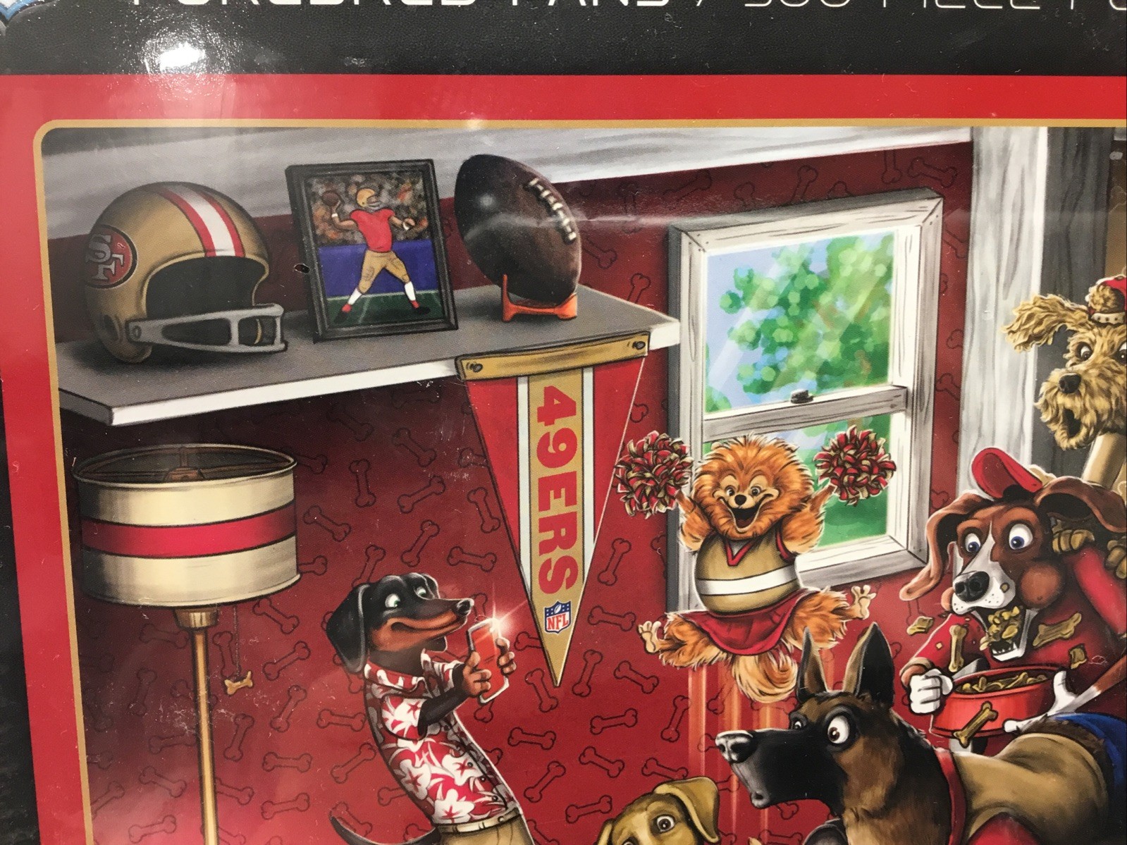 NFL San Francisco 49ers Purebred Fans Dogs Puzzle A Real Nailbiter 500 Pcs NIP