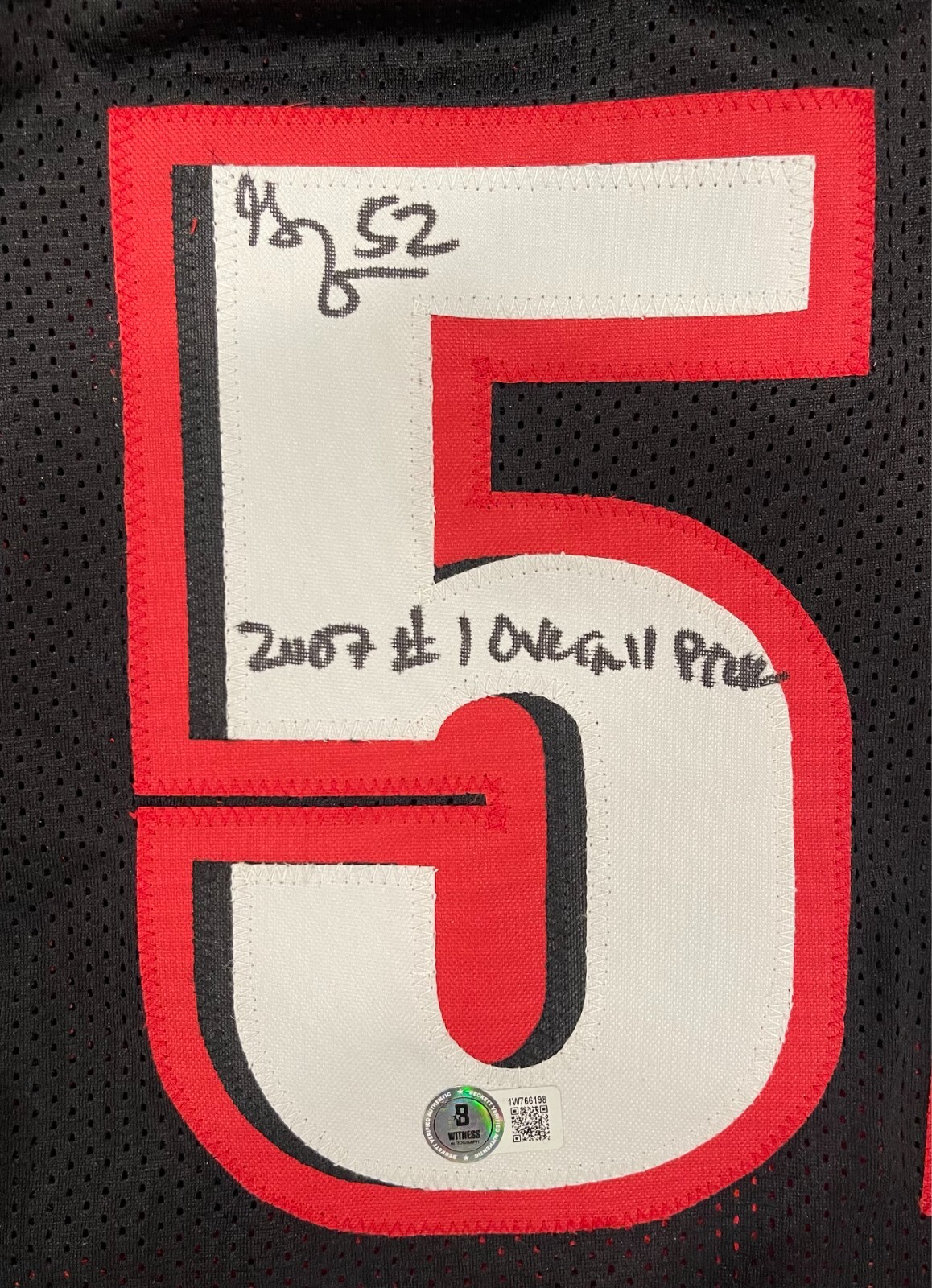 Greg Oden Signed Auto Portland Custom Jersey w/ #1 Pick Beckett Witness BAS COA