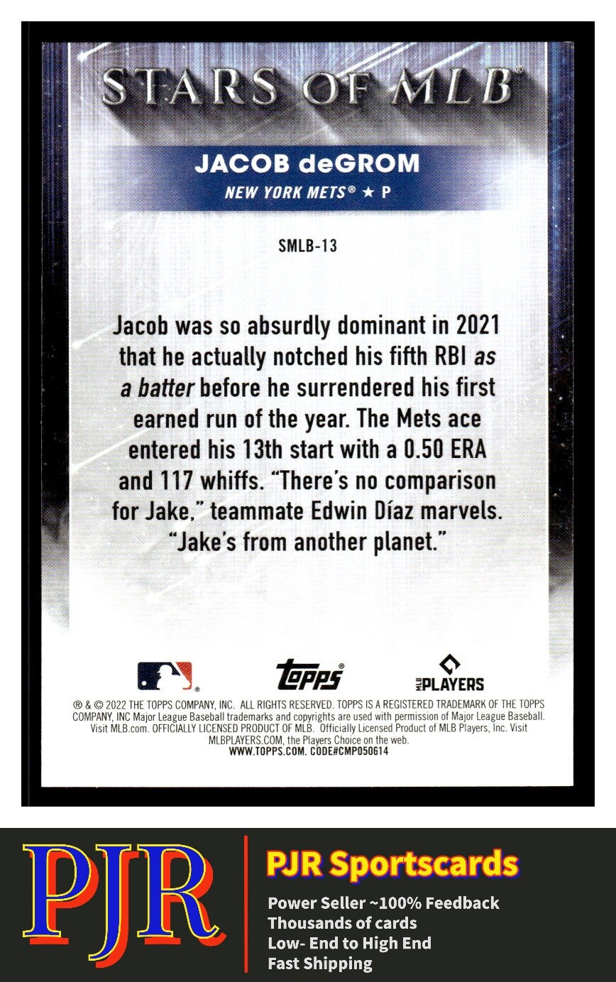 2022 Topps #SMLBC-13 Jacob deGrom New York Mets Stars of MLB