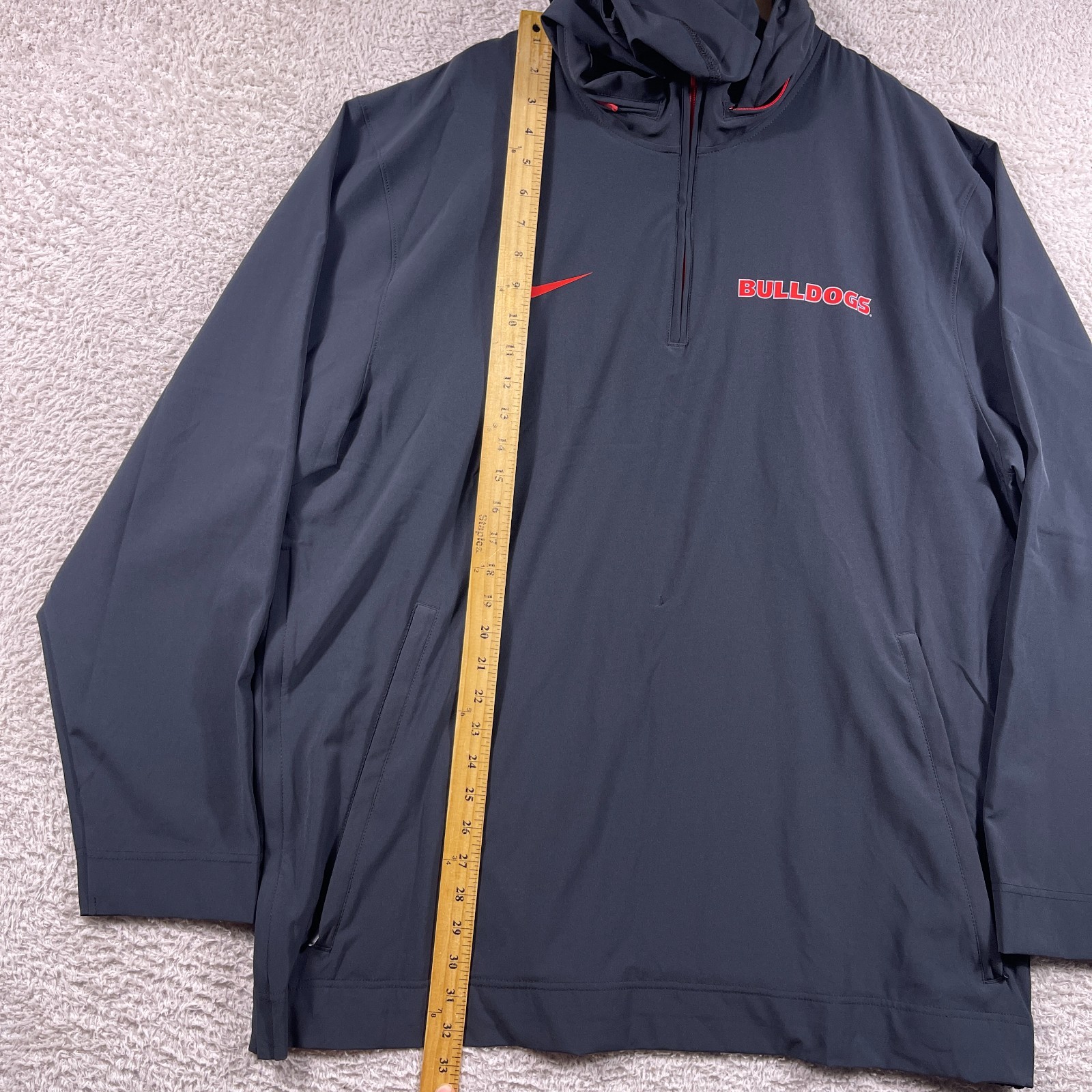 Georgia Bulldogs Nike Hoodie Mens XL Black Dri Fit Pullover 1/4 Zip Performance