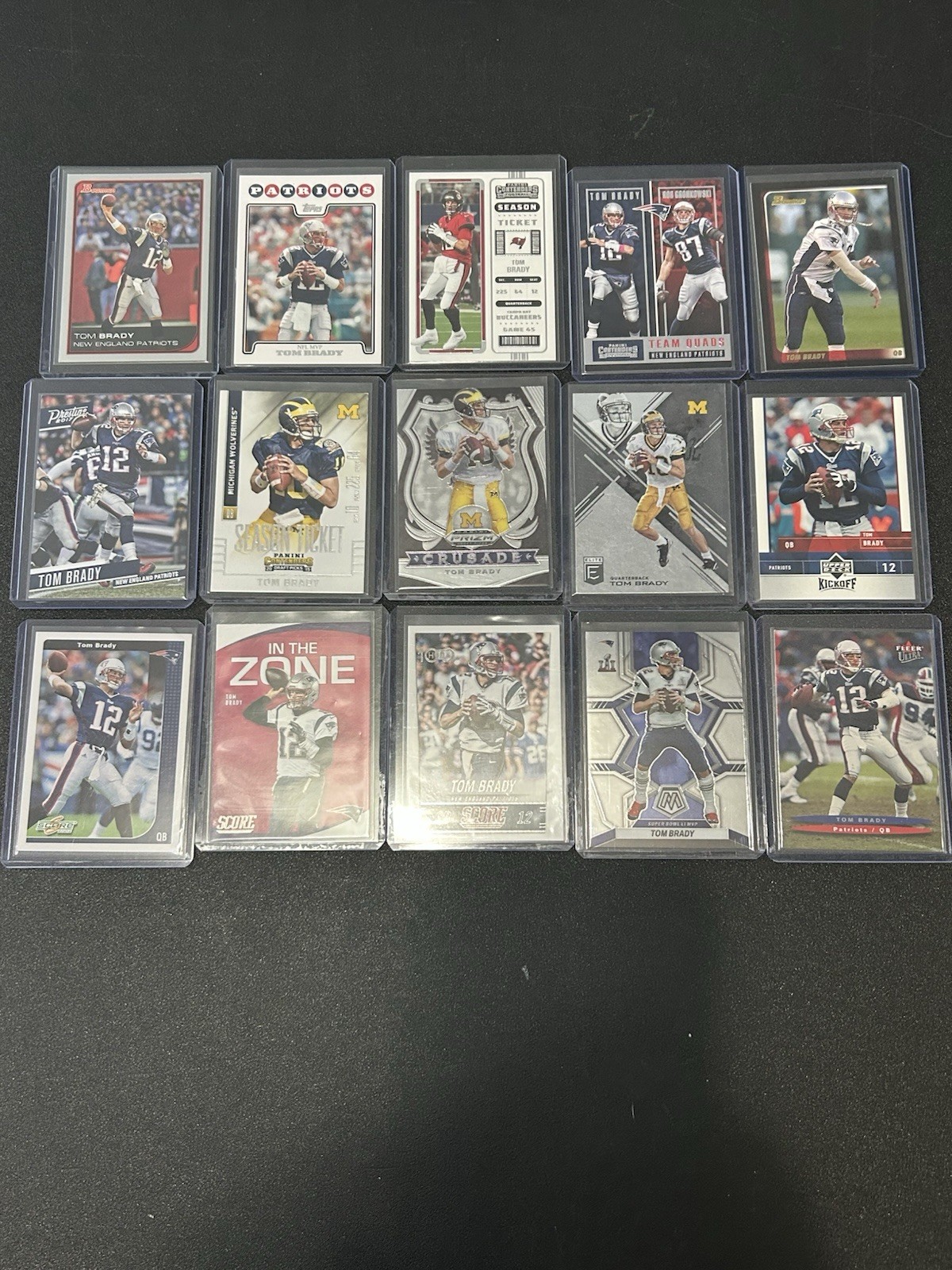 Tom Brady 15-card Lot 🔥🔥Patriots, Buccaneers, Wolverines 2002-2022