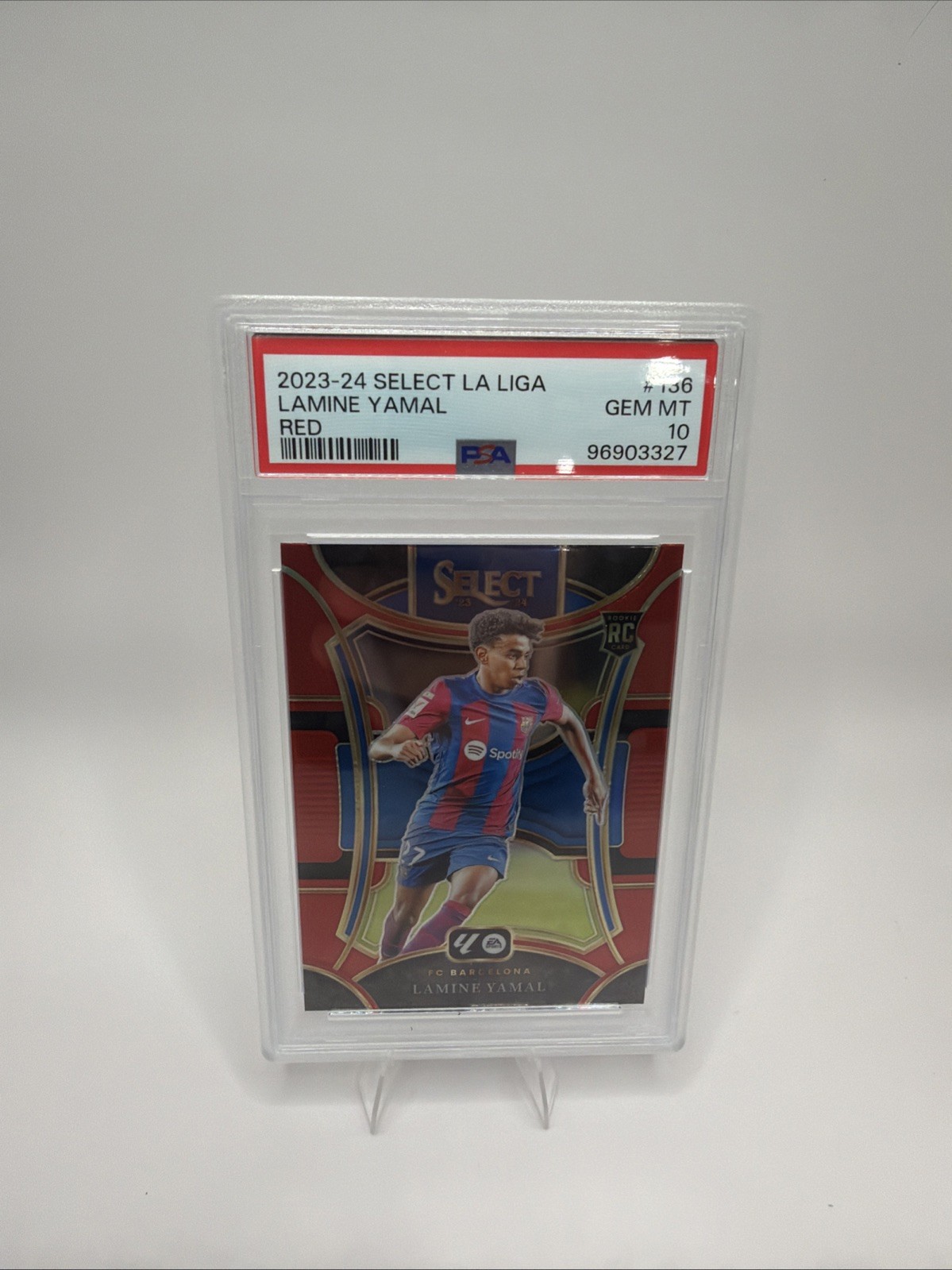 2023-24 PANINI SELECT LA LIGA RED #136 LAMINE YAMAL PSA 10