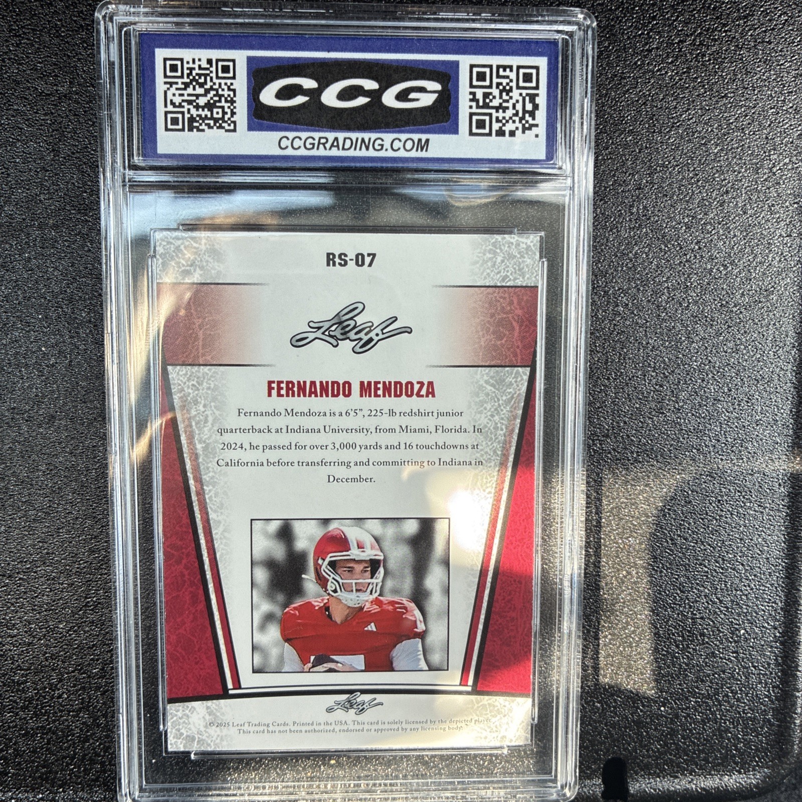 2025 Leaf Rookie Silver Fernando Mendoza #RS07