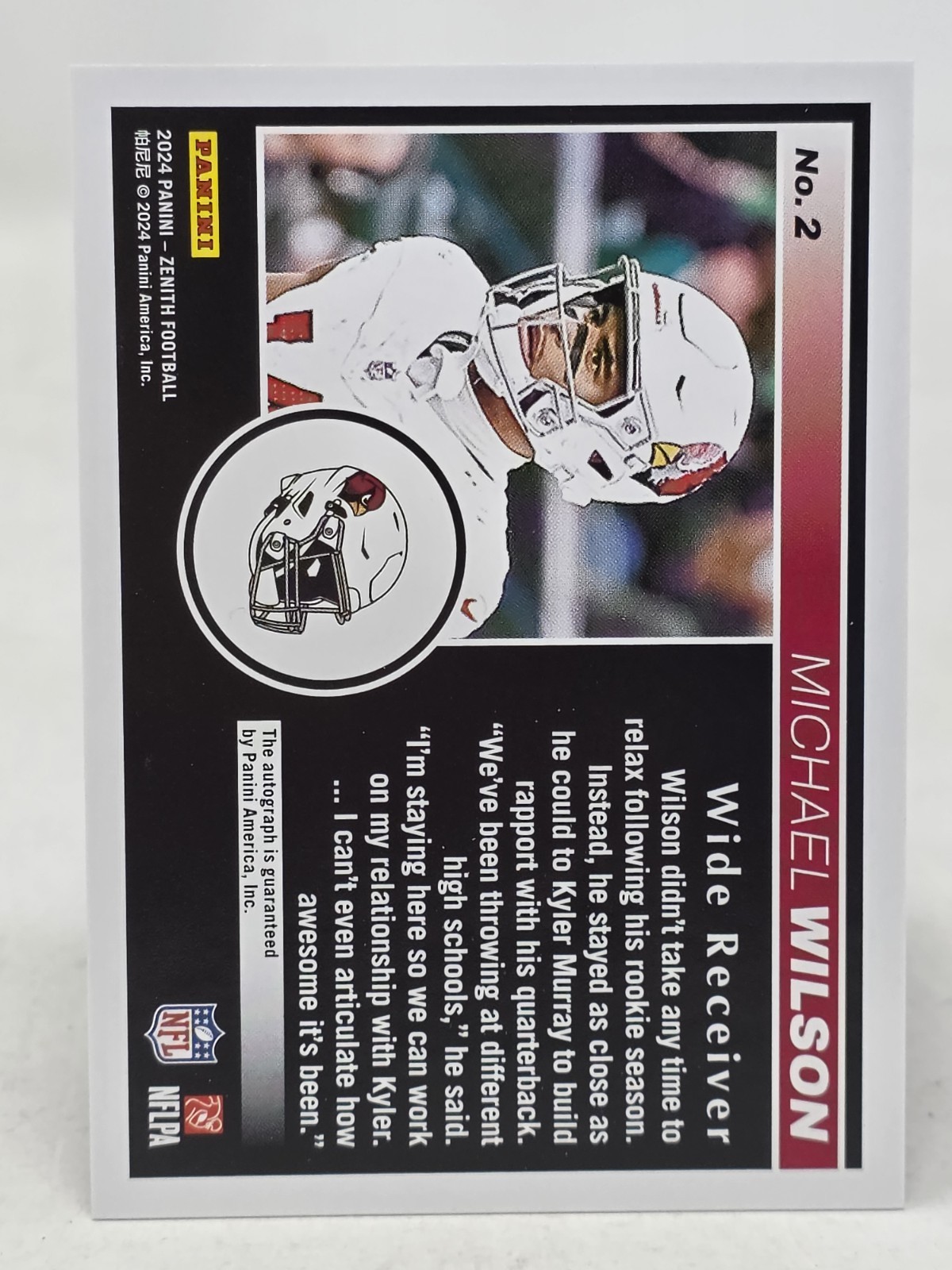 2024 Zenith Red Zone Autographs Red Color Match 2 Michael Wilson Auto 09/49