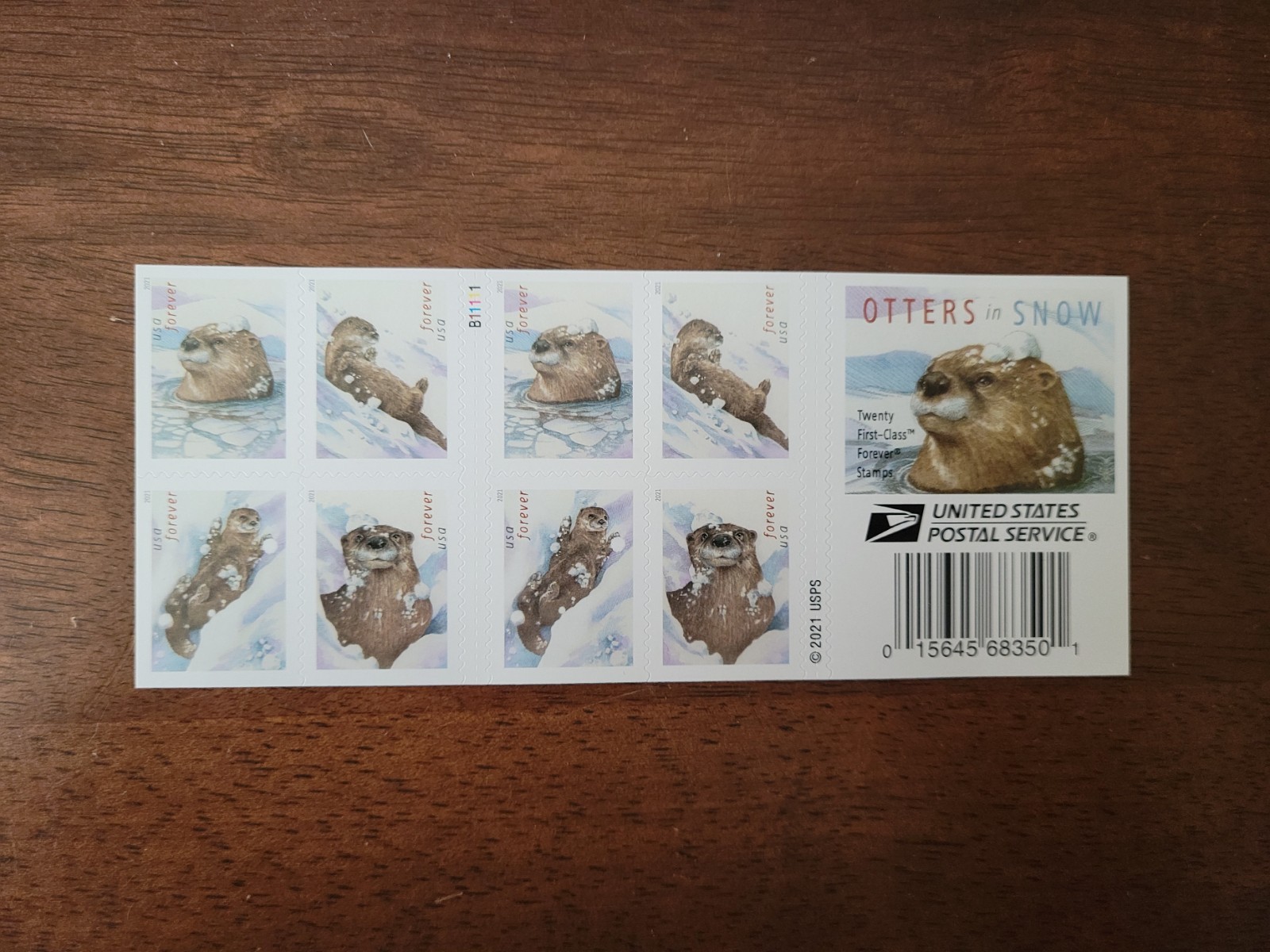 Otters in Snow 2021 – First-Class ~ Booklet Of 20 Stamps