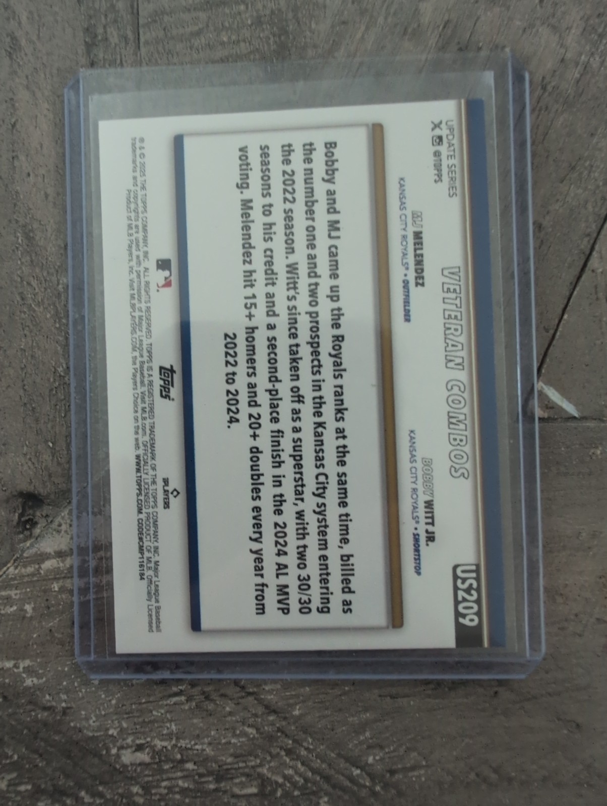 2025 Update Veteran Combos Jack-O’-Lantern Foil MJ Melendez Bobby Witt Jr 1tg2