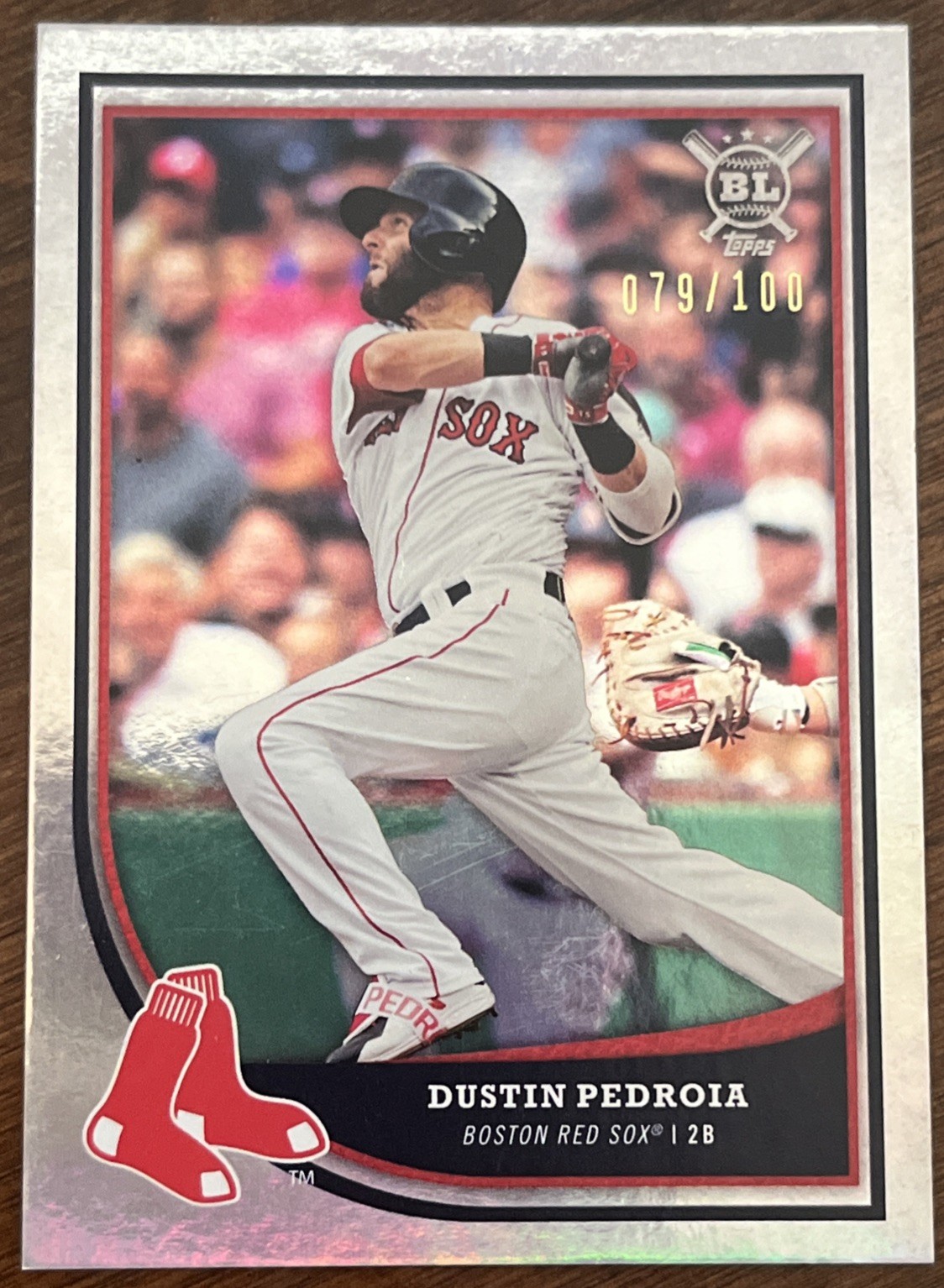 Dustin Pedroia 2018 Topps Big League Silver Parallel SP #079/100 Sox