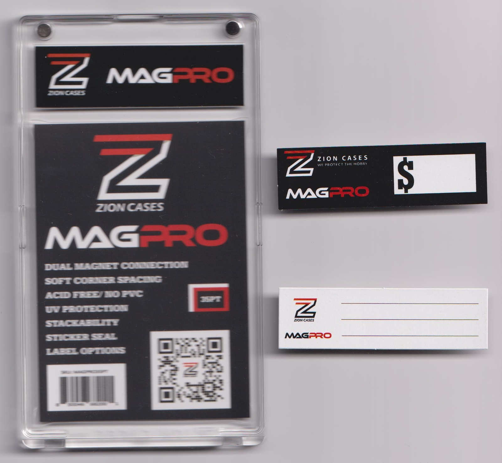 (10 Count) Zion Mag Pro Ultra Clear 130pt Magnetic Card One-Touch Holders Cases