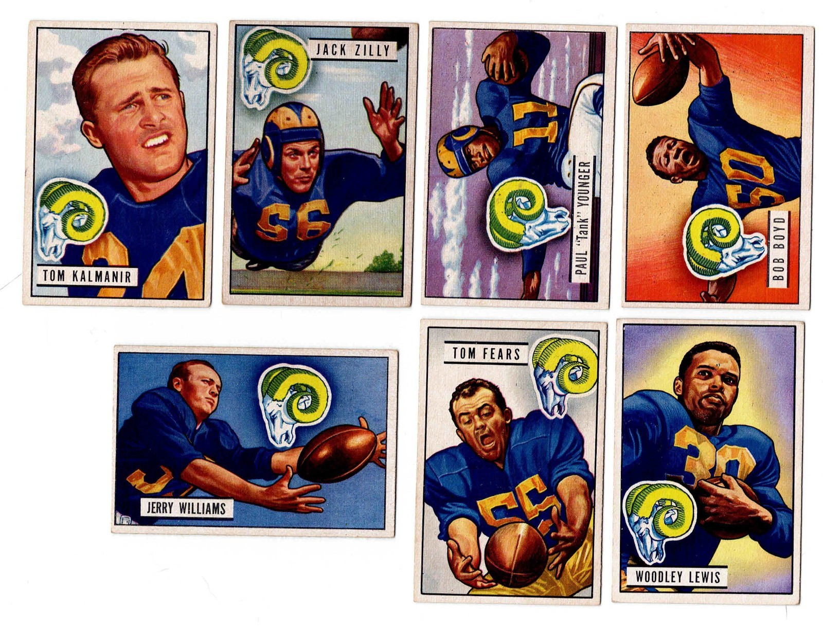 1951 Bowman Football Cards Part Set Qty 75 Different Many HOF Players.