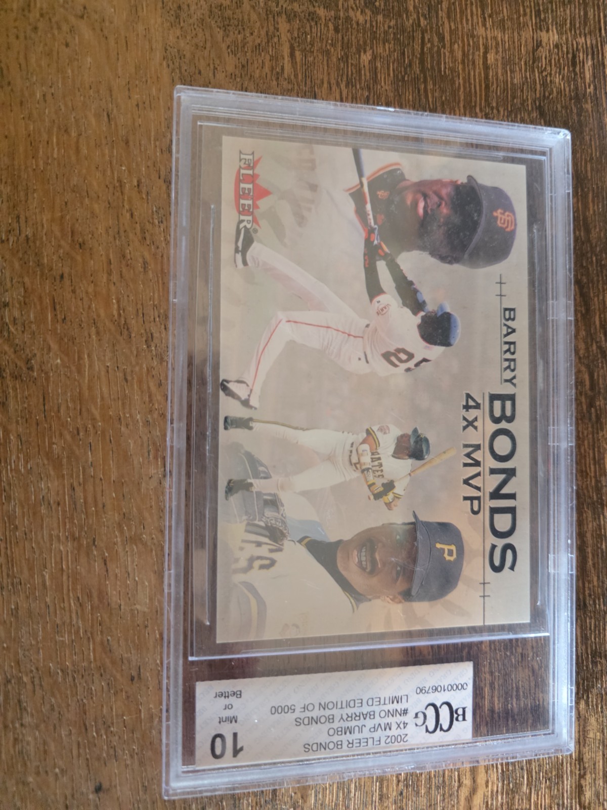 Barry Bonds 2002 Fleer Jumbo Baseball Card Four X MVP LIMITED EDITION of 5000