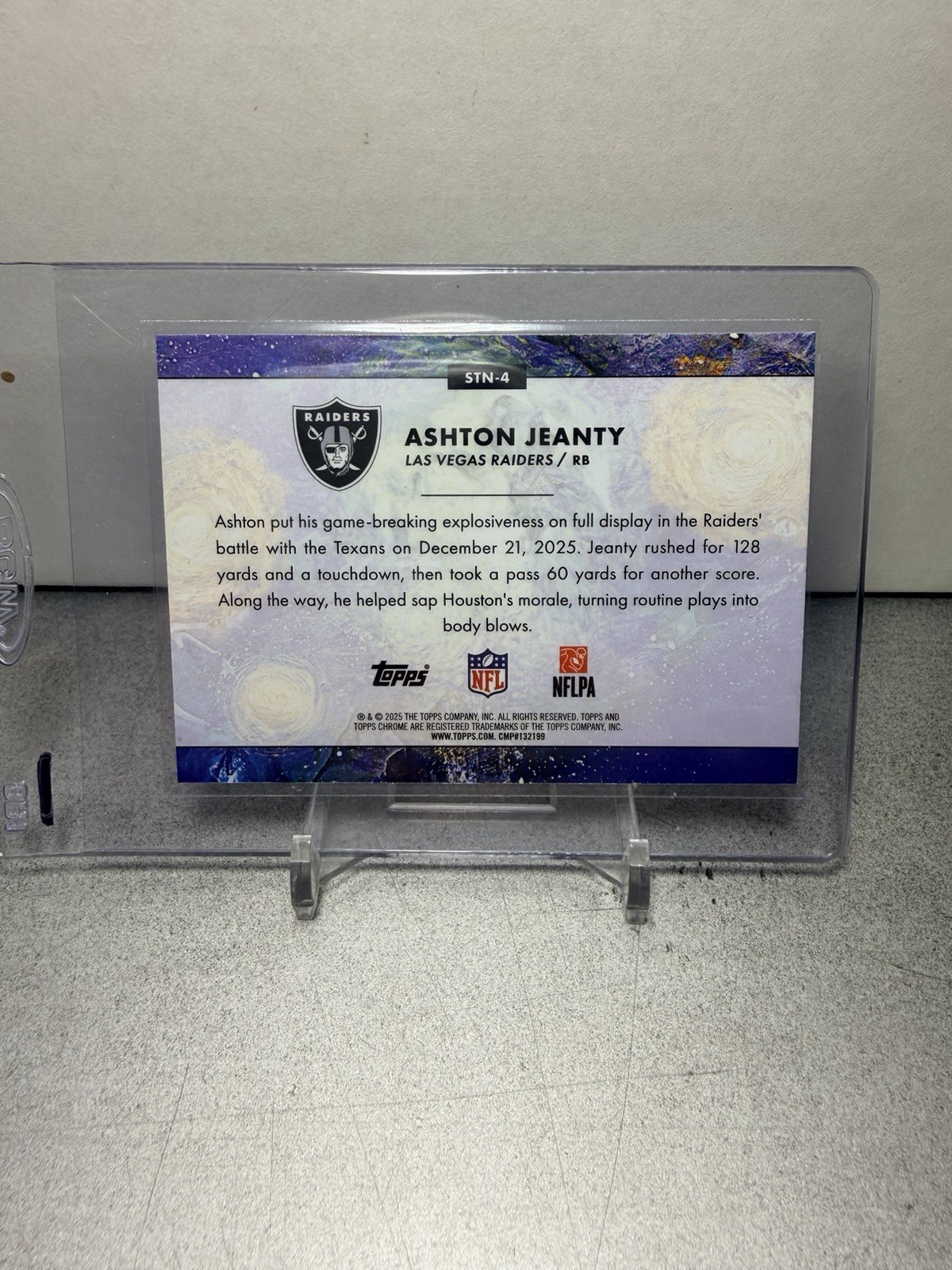 2025 Topps Cosmic Chrome Ashton Jeanty Stars In The Night RC SP #STN-4 Raiders