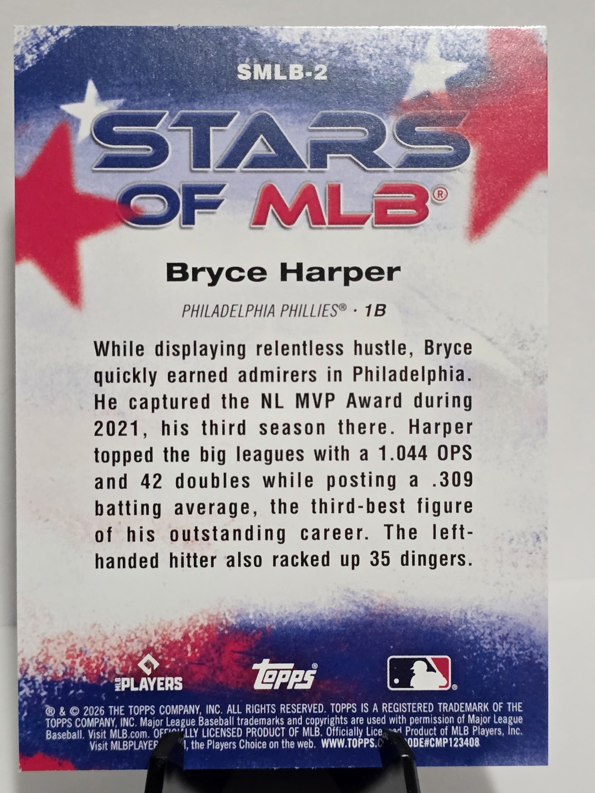 2026 Topps Series 1 Bryce Harper #SMLB-2 Stars Of MLB Philadelphia Phillies