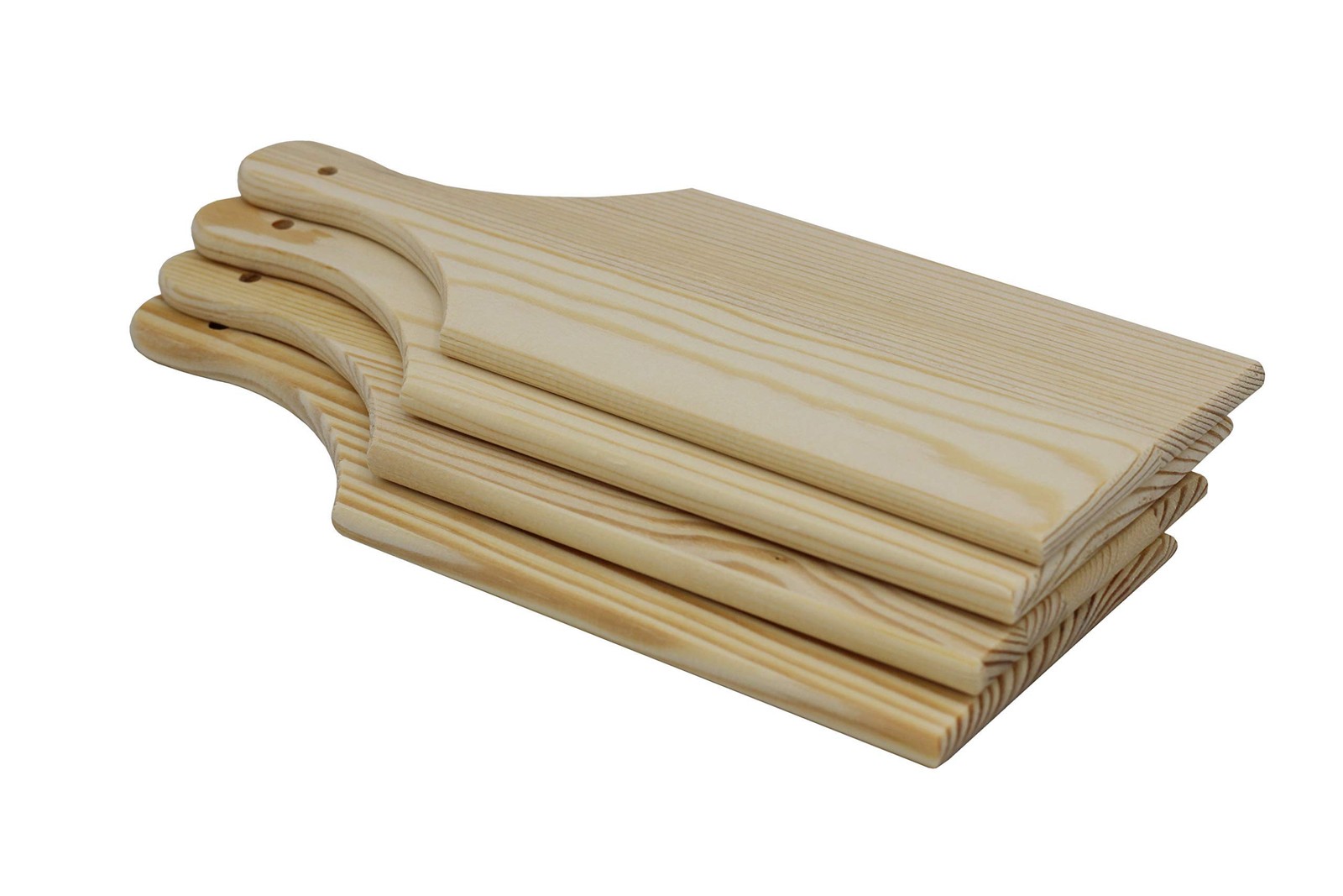 Package of 4 Unfinished Wooden Mini Cutting 9 Inch, Pine Wood