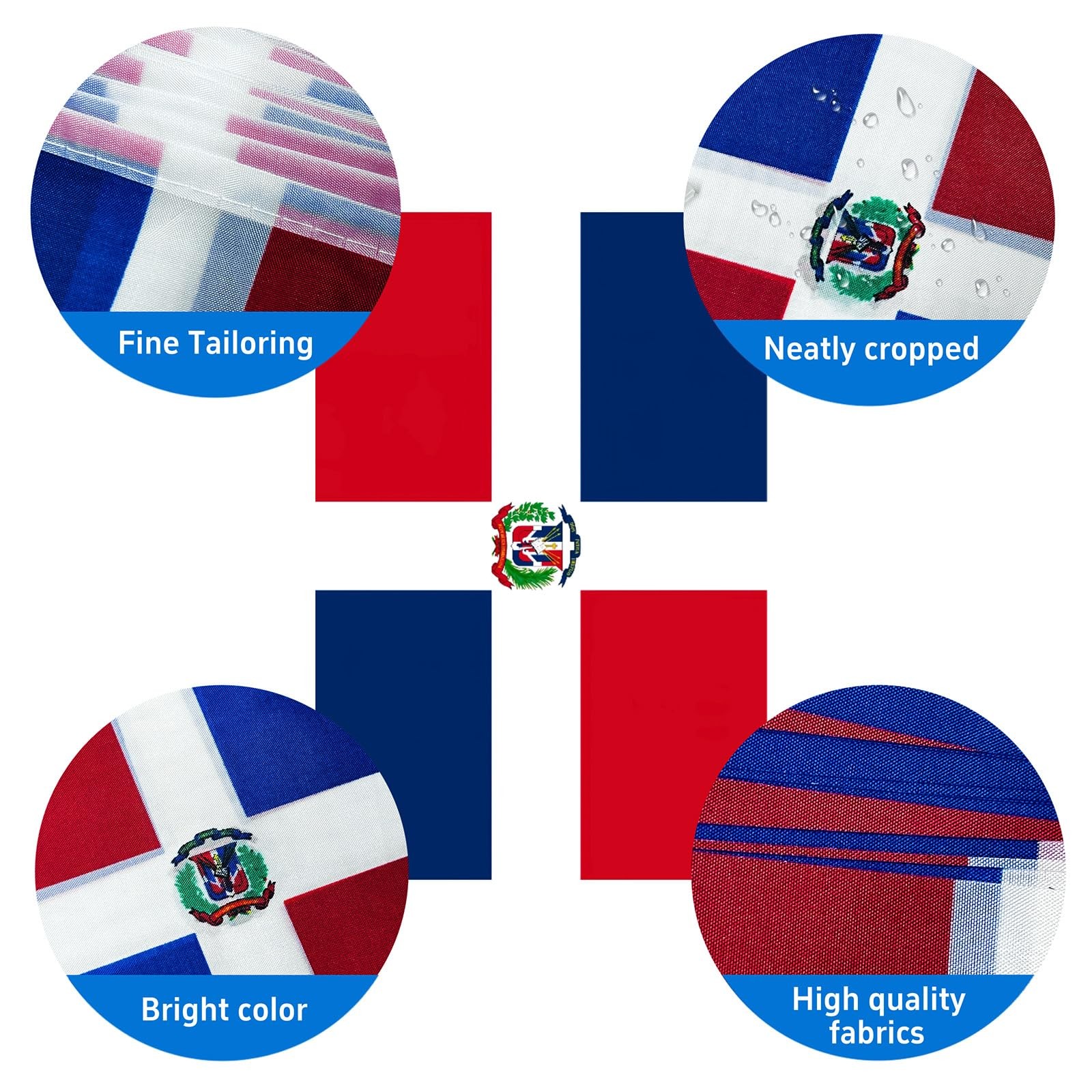 AhfuLife 30 Pcs Dominican String Flags for 5.51×8.26 in-30 Pcs,