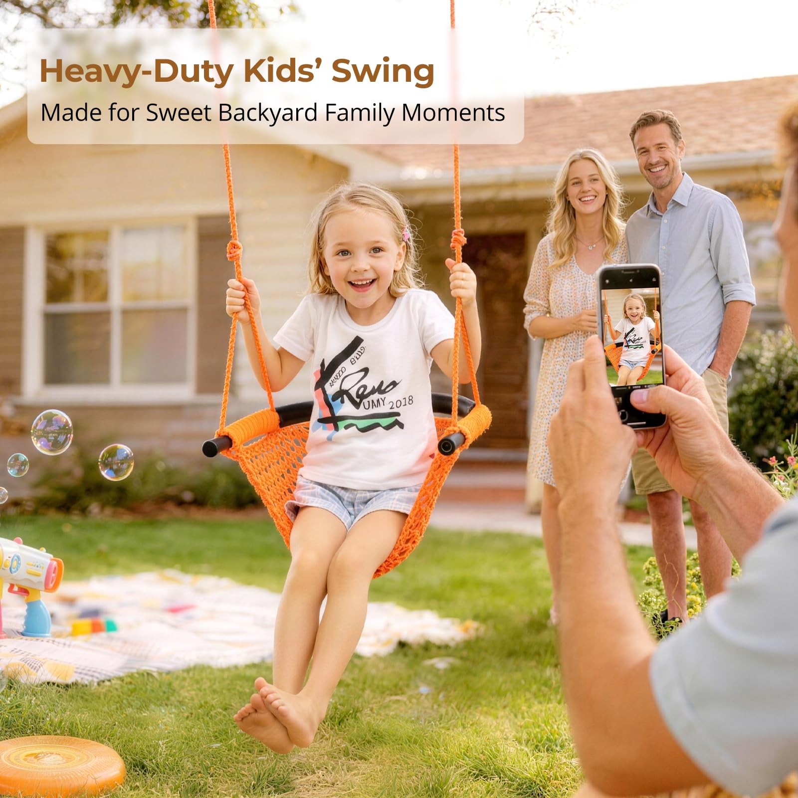 Jksmart Swing Seat For Kids Heavy Duty Rope Play Secure Children Swing