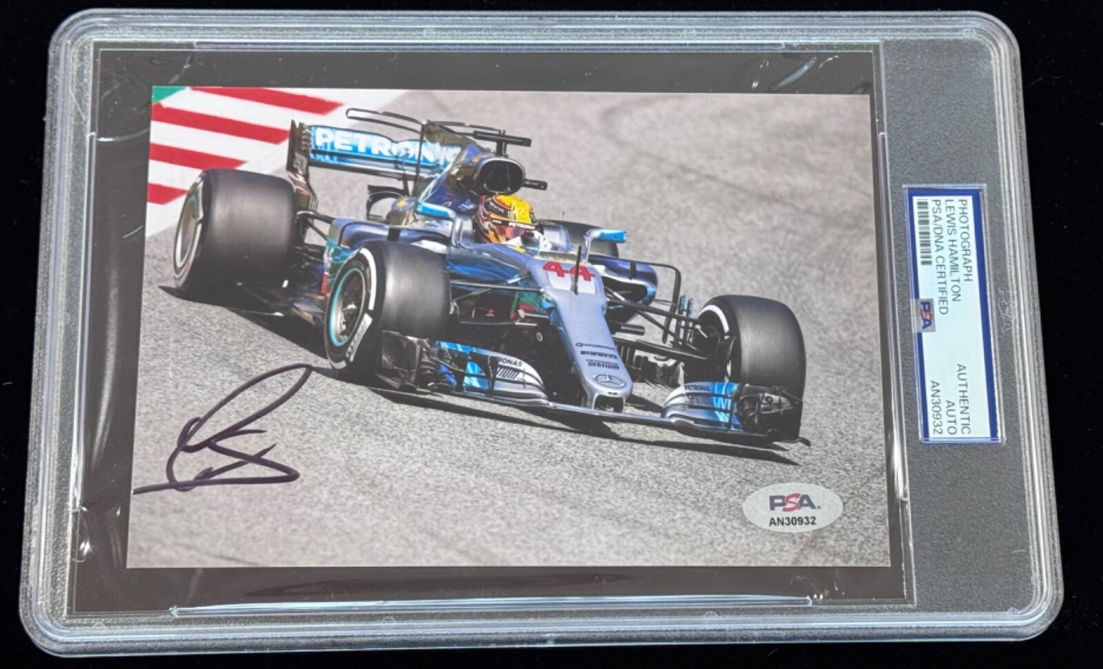Signed Lewis Hamilton Photo Mercedes AMG F1 Champion Grand Prix GOAT Auto PSA