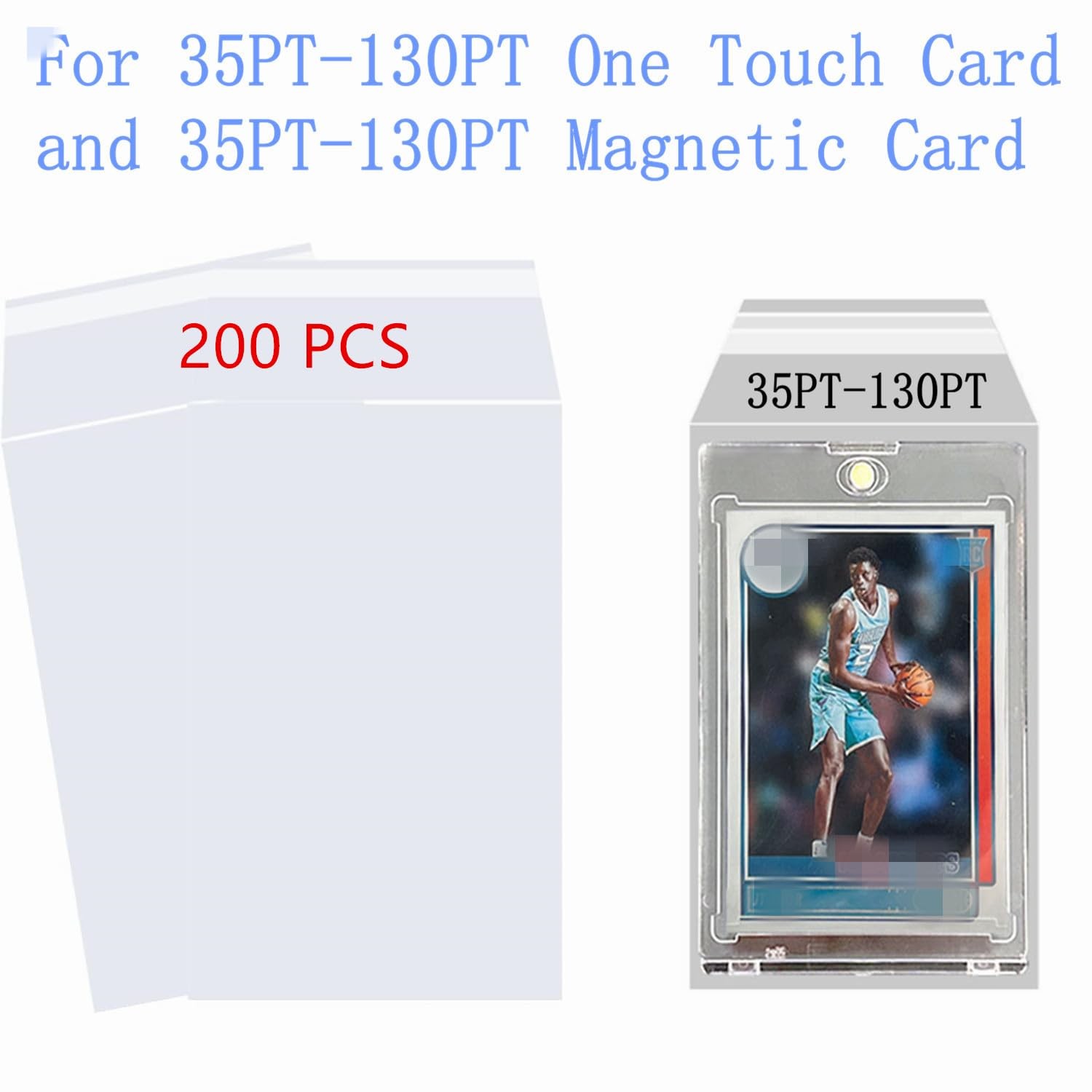 200PCS Resealable Team Bags for One Touch Card Holders 35-130PT Sleeves Fit