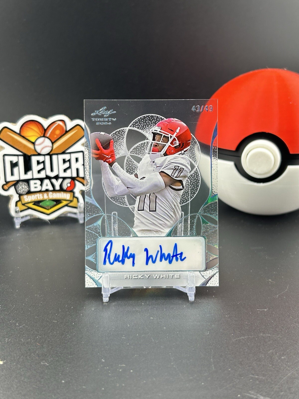 Ricky White 2024 Leaf Trinity Clear Light Blue #RW1 Rookie Autograph /49 (JM)