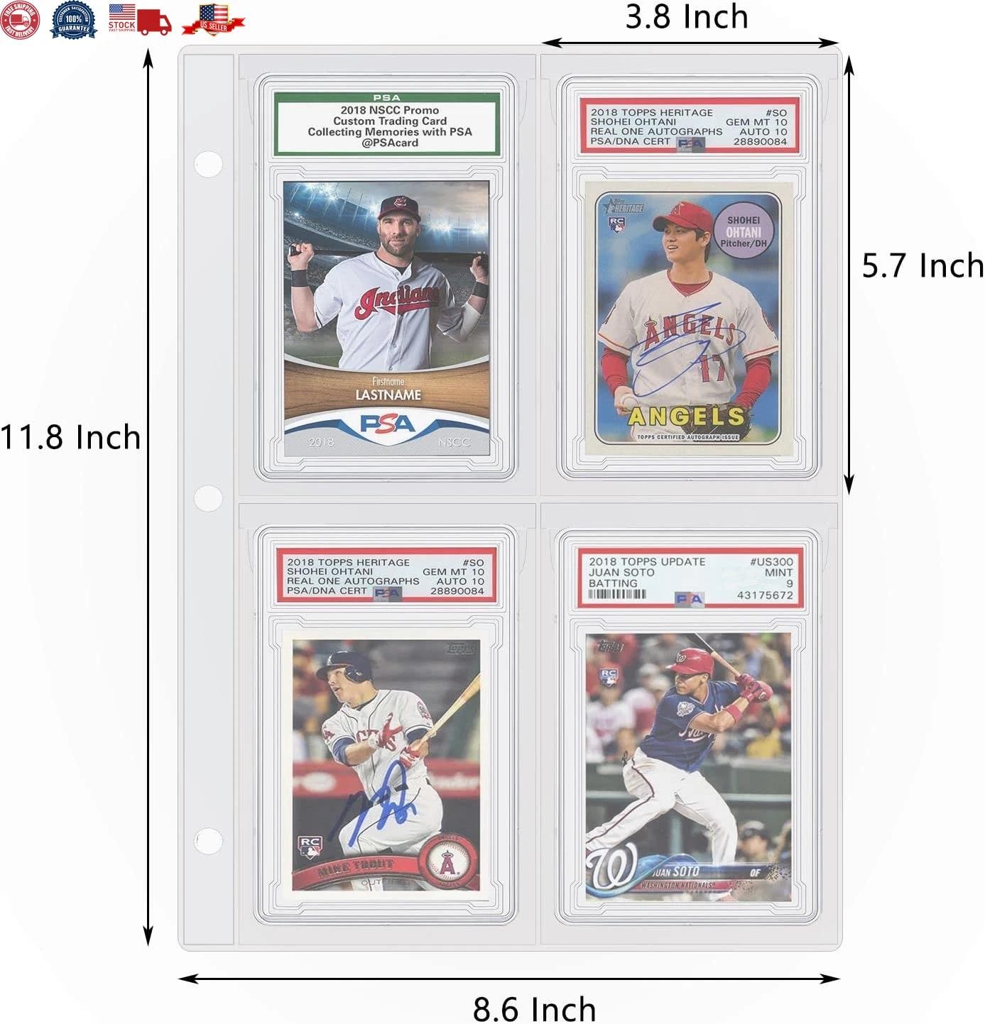 Graded Card Slab Binder Pages for Storage 10 Pages Hold 40 Psa, Bgs, ….