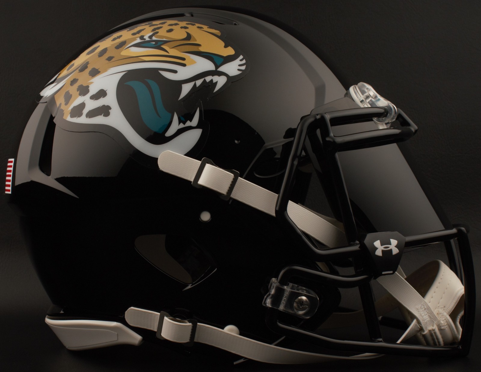 JACKSONVILLE JAGUARS NFL Football Helmet with BLACK-TINT Visor / Eye Shield