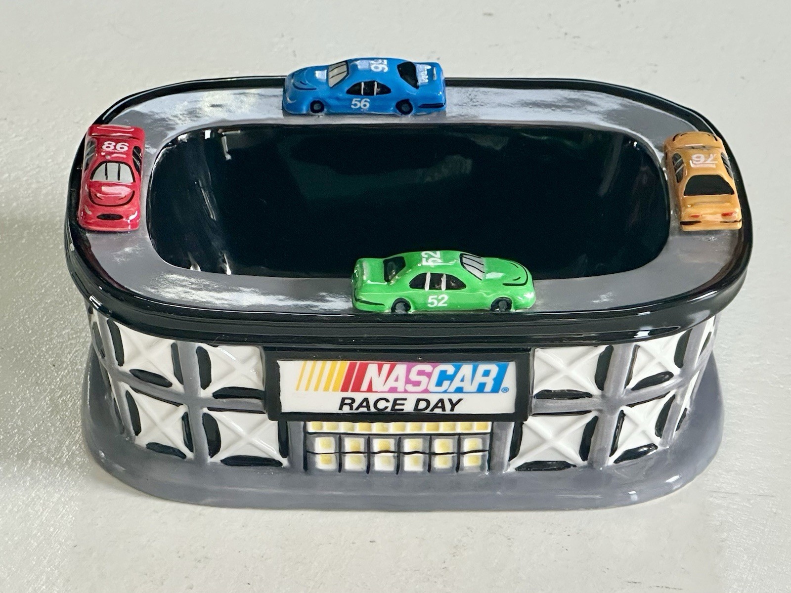 Department 56 NASCAR Race Day Bowl Decorative Snack Dish Racing Cars