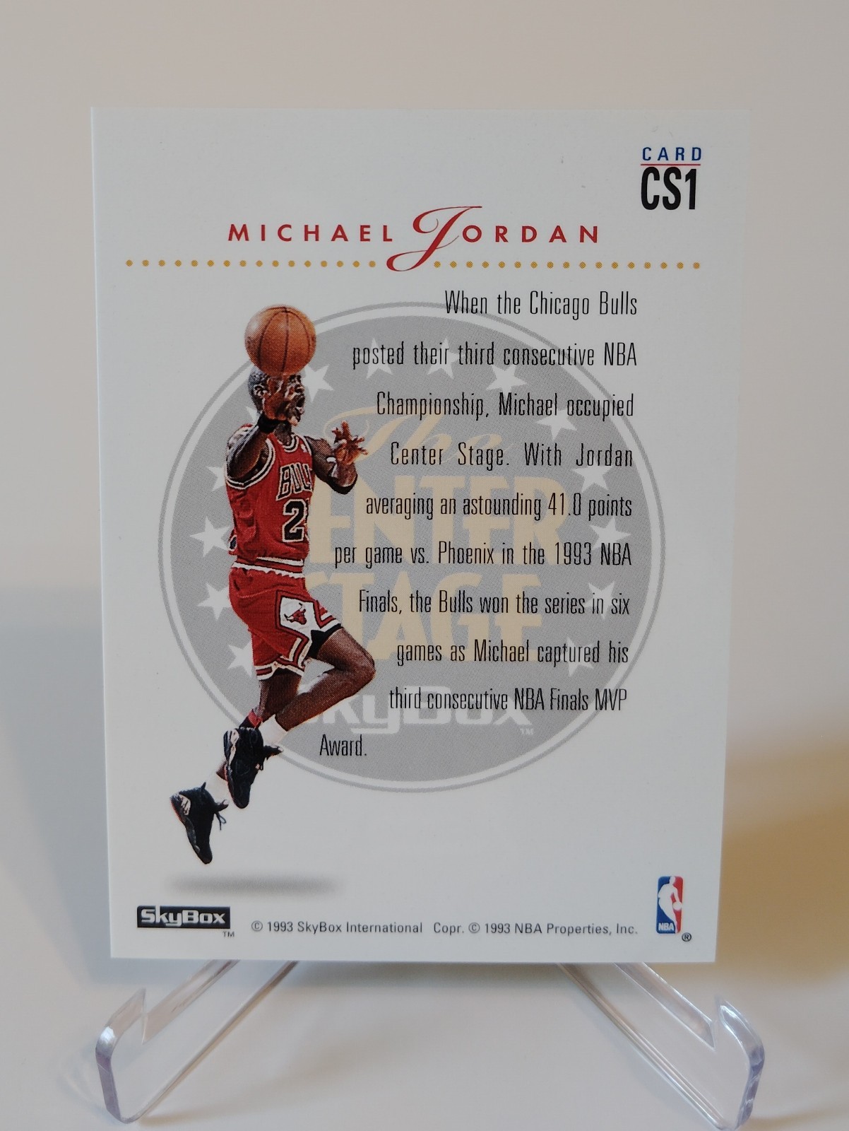 1993 SkyBox Center Stage Michael Jordan #CS1 Chicago Bulls Insert