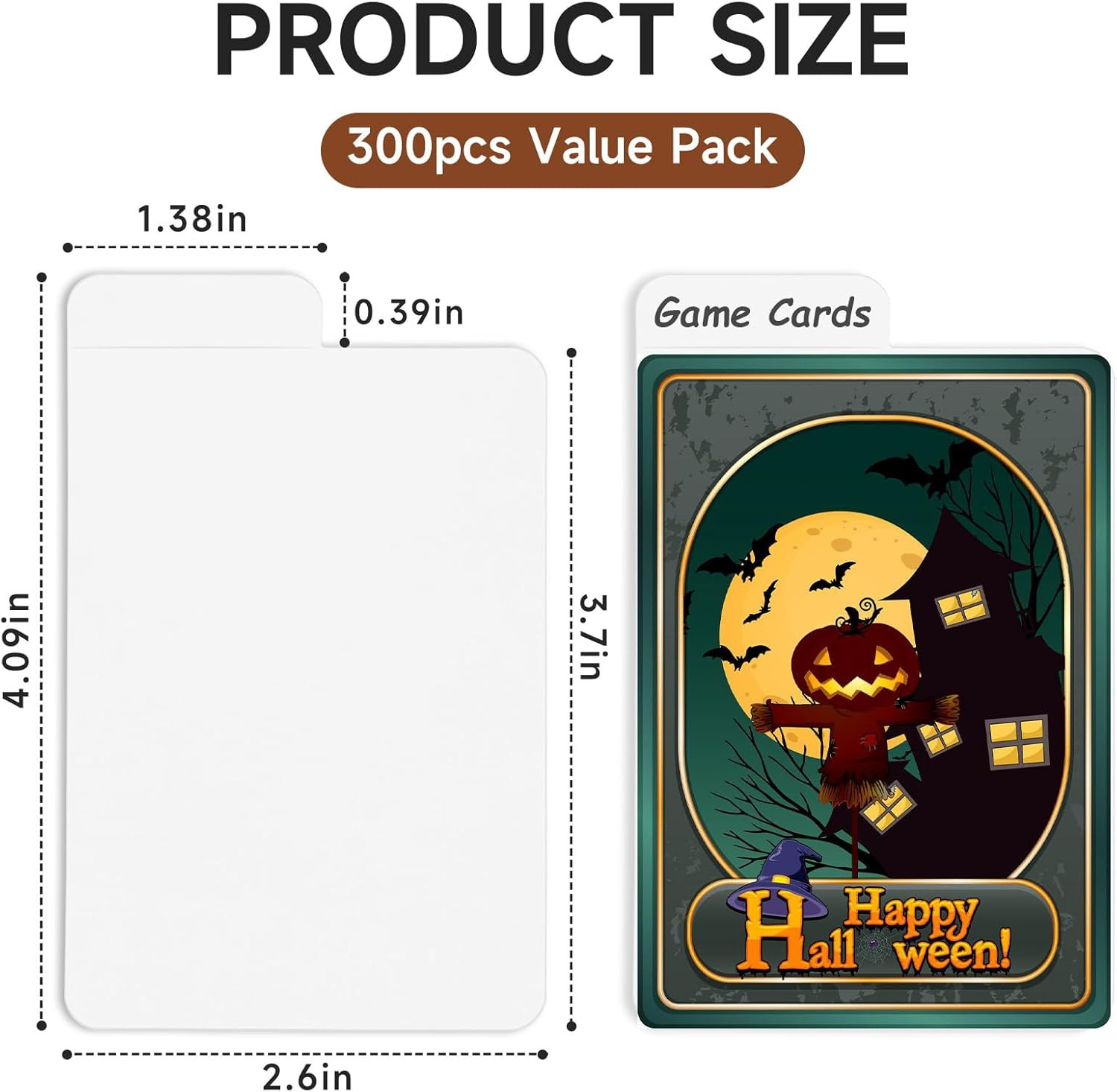 300 Pieces Trading Card Dividers White Paper Card Separators with Tabs 2.6×4.1
