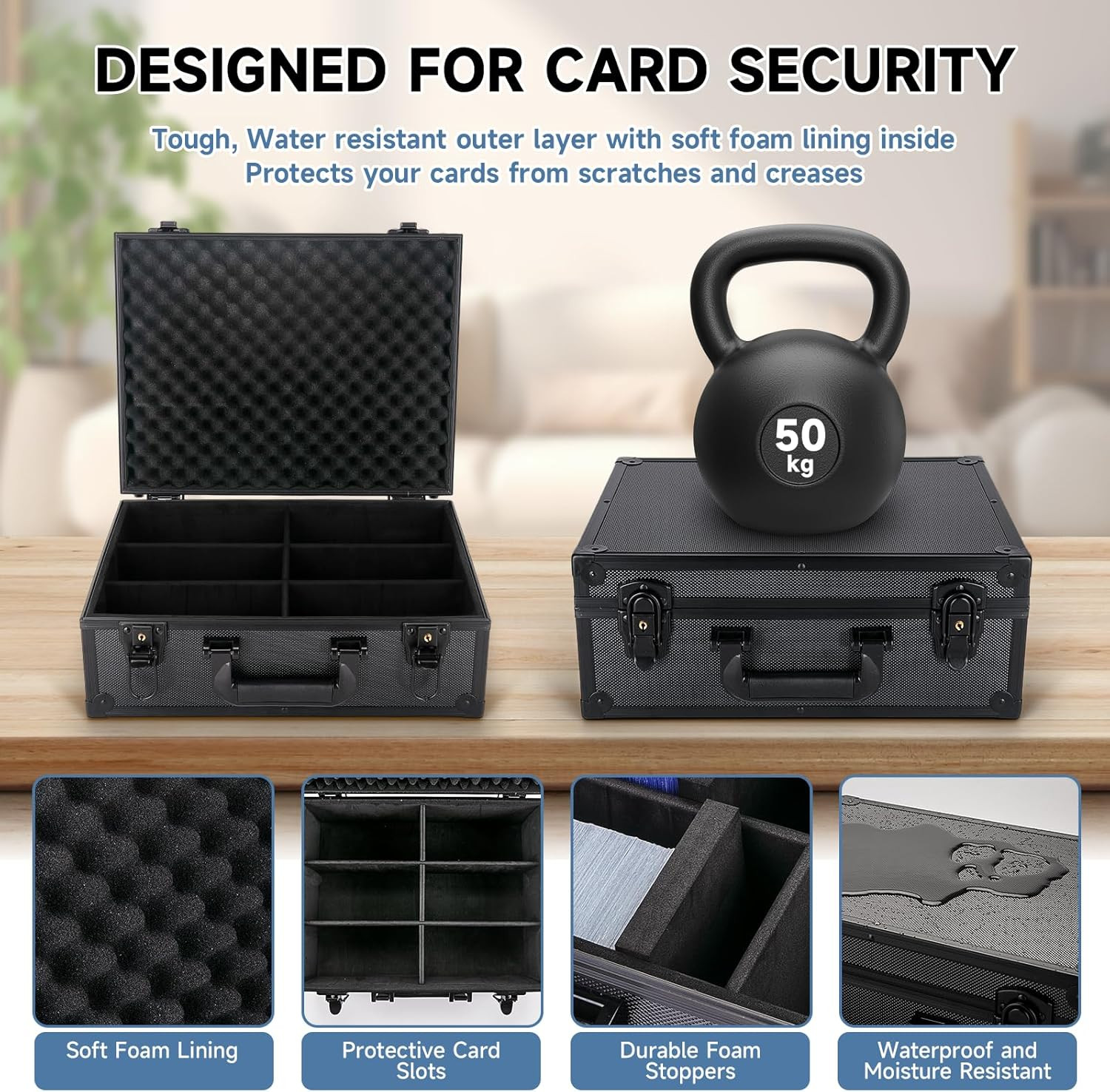 Large Capacity Trading Card Storage Box for 3″x4″ Toploaders with Foam Stoppers