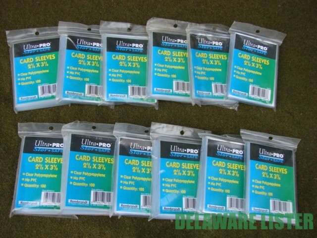 Mixed Lot of 12 Pack of 100 each Ultra-Pro Trading Card Sleeves 2-5/8×3-5/8