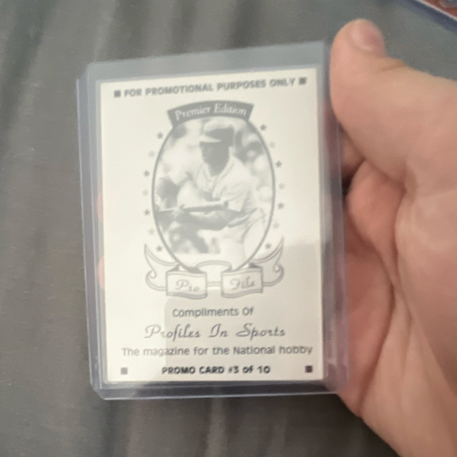 Profiles In Sports Premier Edition Pro File Promo Card #3/10 MLB Baseball