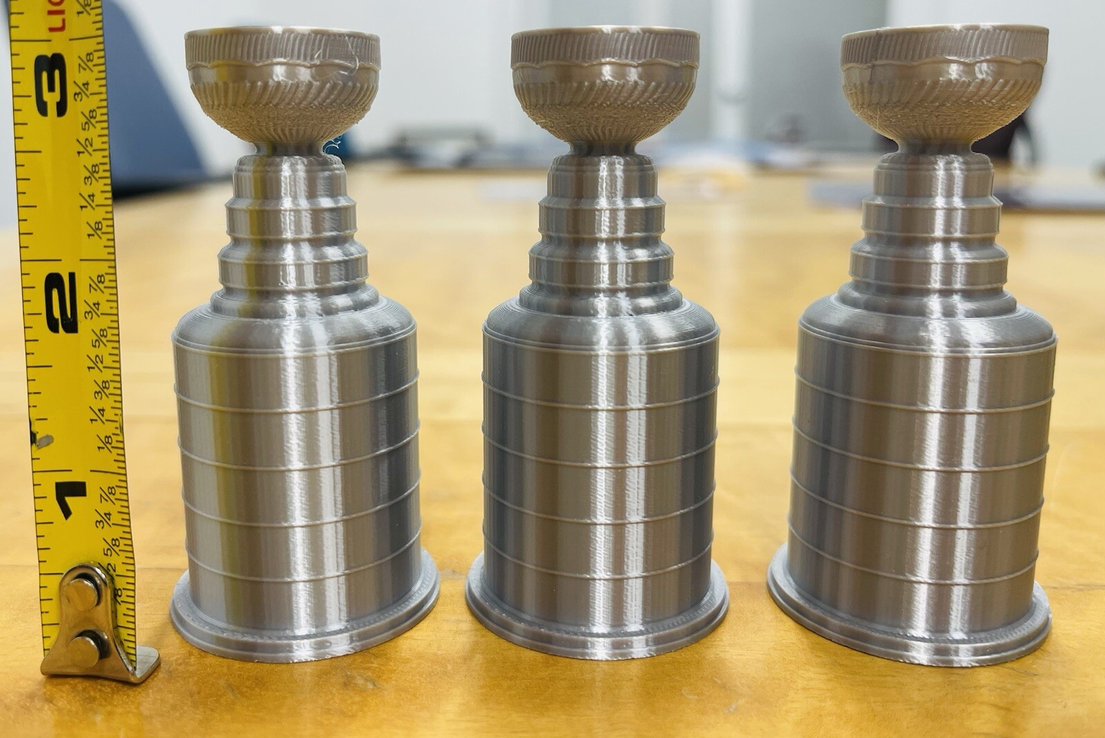 Set of 3 Mini Stanley Cup Trophies – 3” Small Collectible Playoff Hockey Display