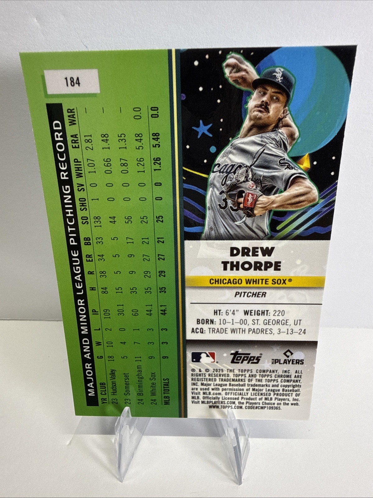 Drew Thorpe RC 2025 Topps Cosmic Chrome Aqua Equinox Refractor #73/199 #184