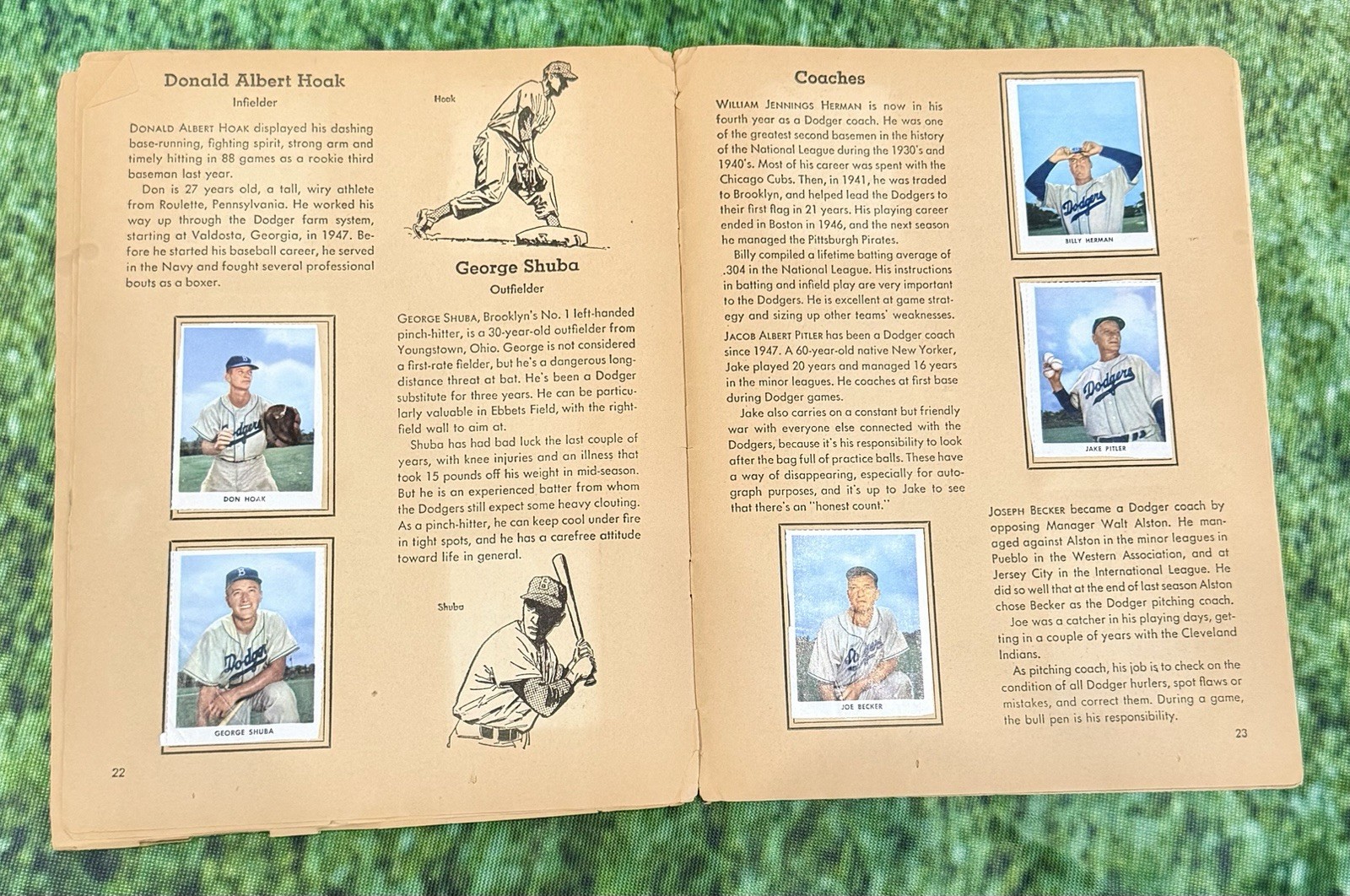 1955 Brooklyn Dodgers Golden Stamp Book + 1957 Brooklyn Dodger 1957 Yearbook