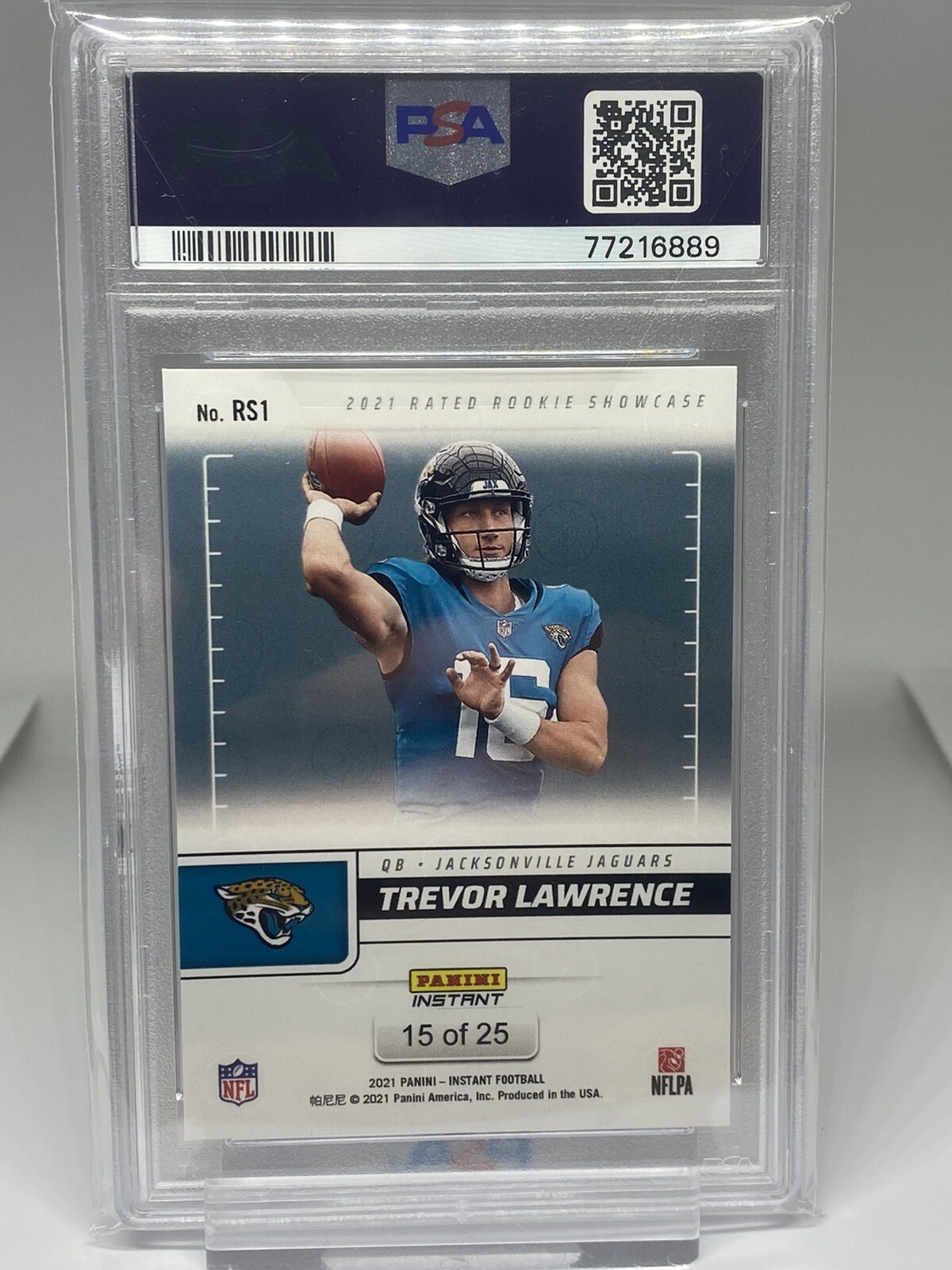 2021 Panini Instant Rated Rookie Showcase Trevor Lawrence RC /25 PSA 10 POP 1!