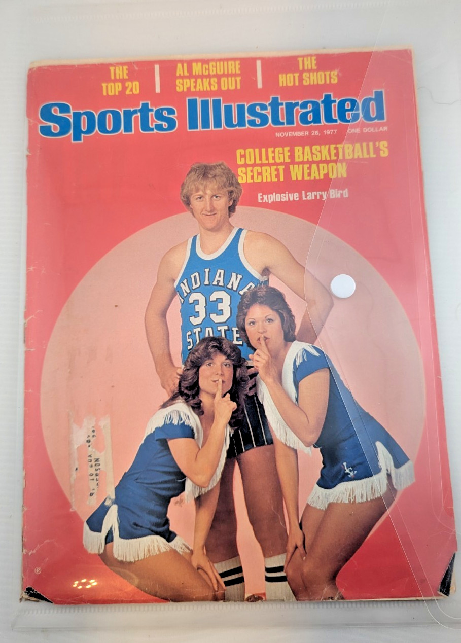Sports Illustrated Magazine – Larry Bird Indiana State Cover (Nov 28, 1977) Good