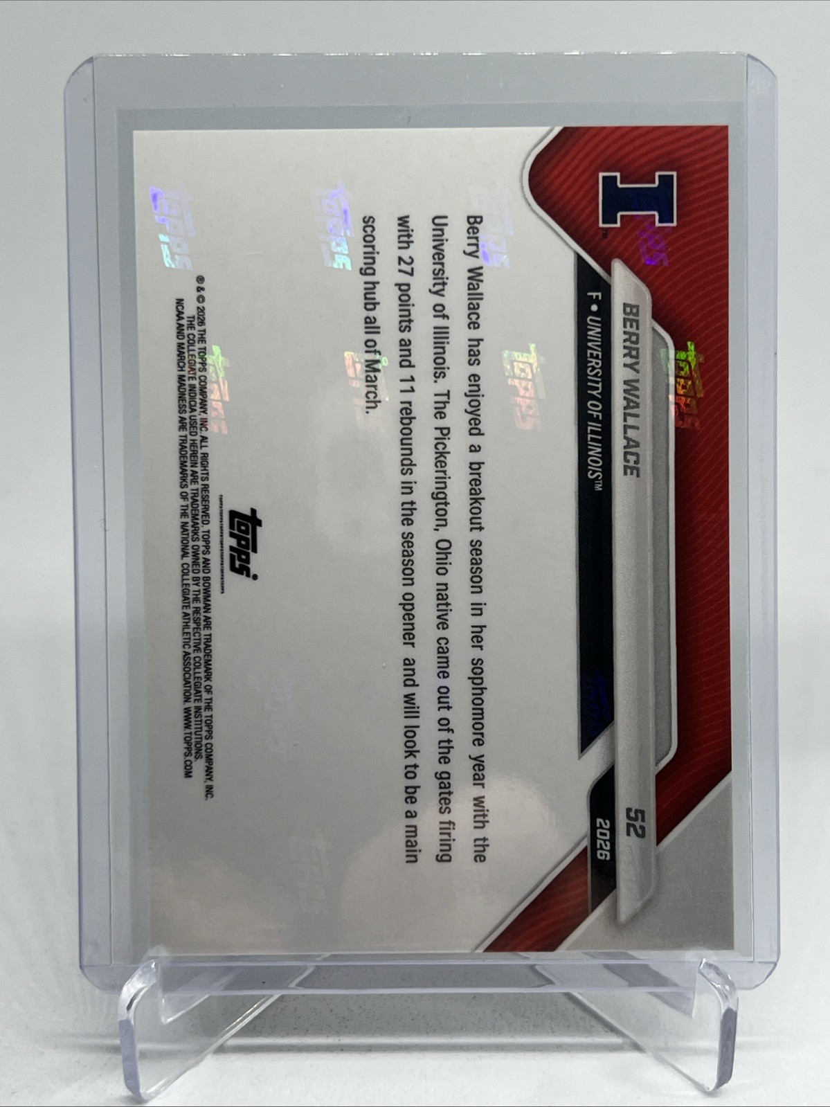 2026 Bowman U Now Berry Wallace Red Foil /5