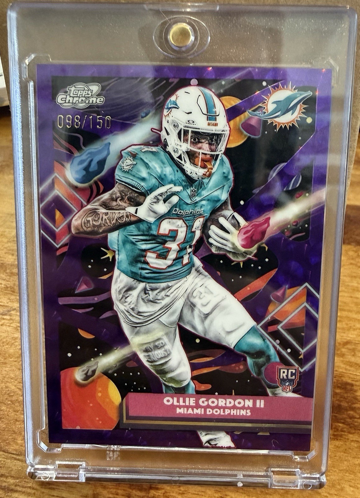 2025 Topps Chrome Ollie Gordon II RC Rookie Miami Dolphins #162 /150
