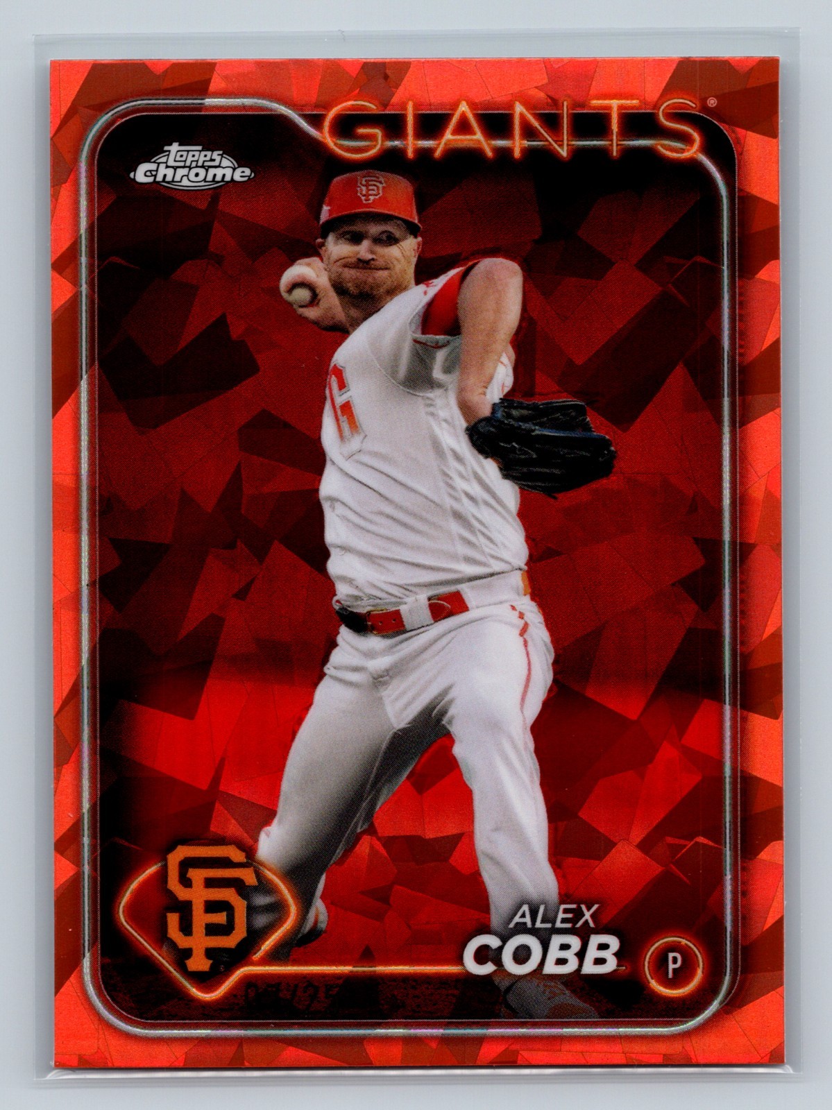 Alex Cobb 2024 Topps Chrome Sapphire Edition Orange Refractor /25 #497 Giants