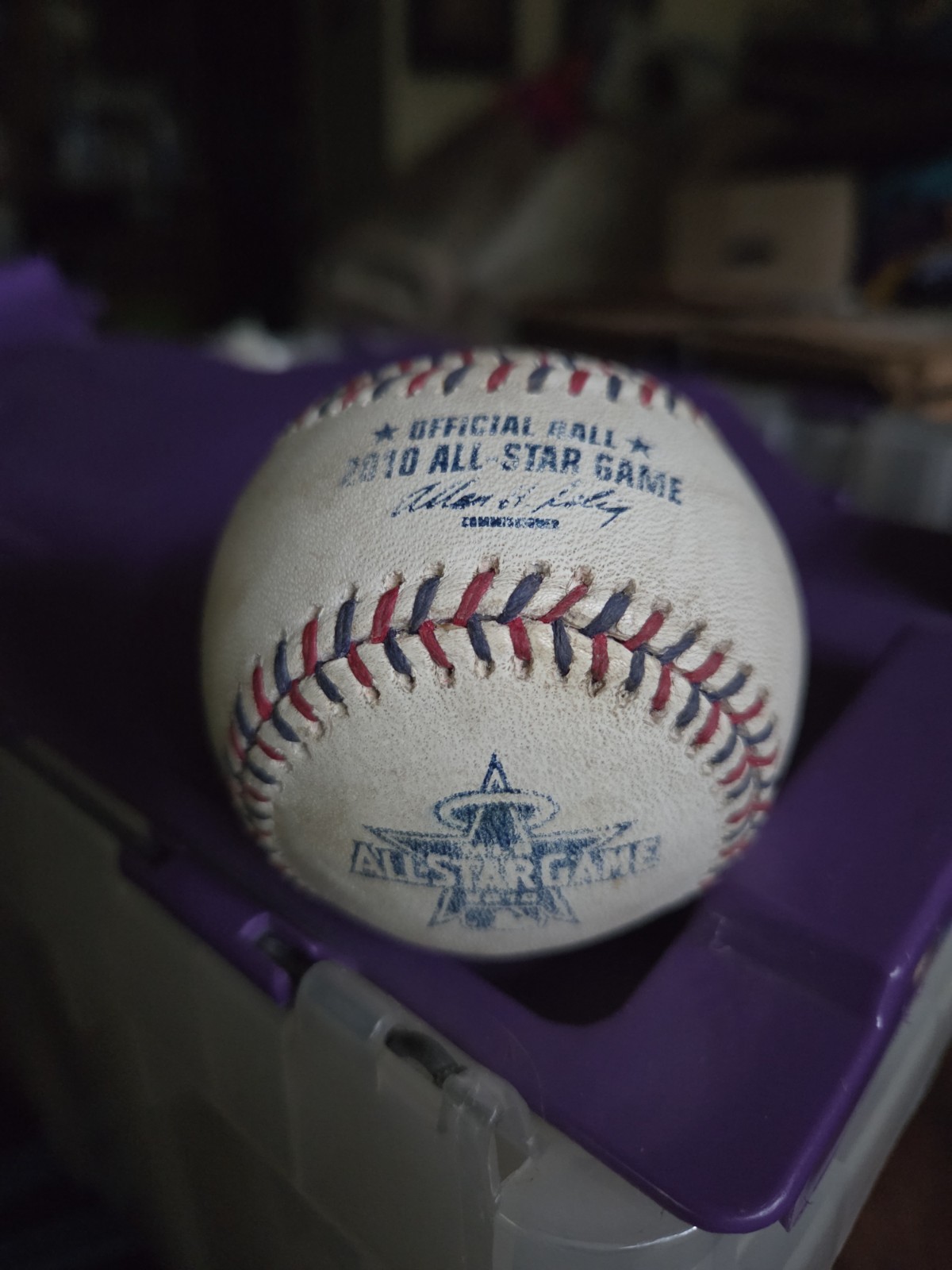 2010 All Star Game Used Baseball Anaheim Angels Mike Trout Infield Dirt Marked