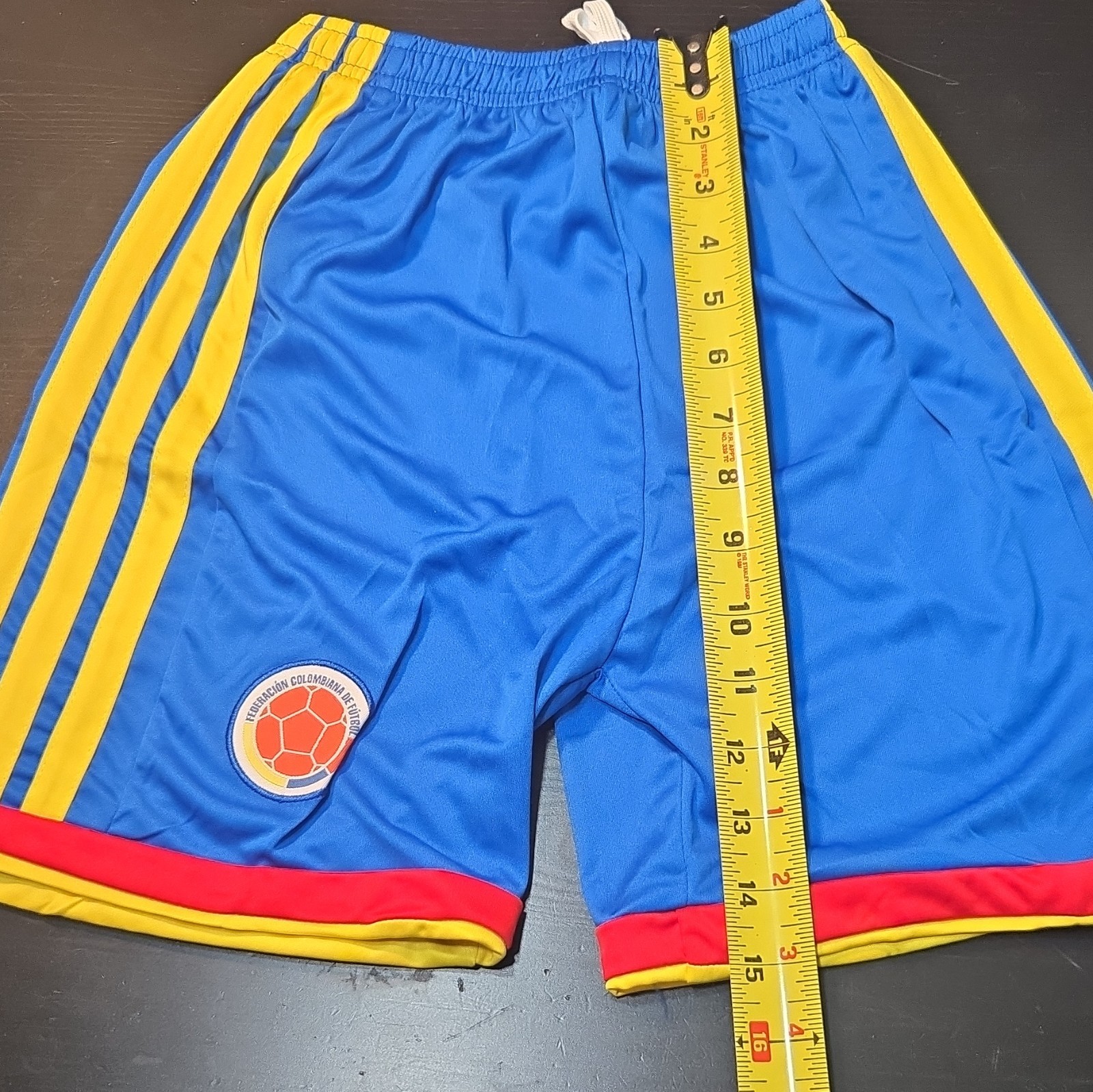 adidas Colombia National Team Soccer Jersey & Shorts Set Yellow Blue Red size26