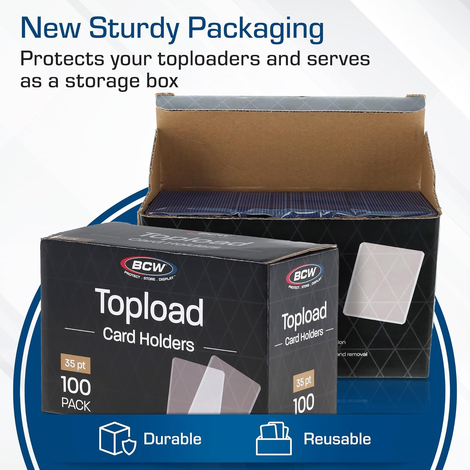 1000 Pack Topload Card Holders | Rigid Protectors for Standard Cards 3×4