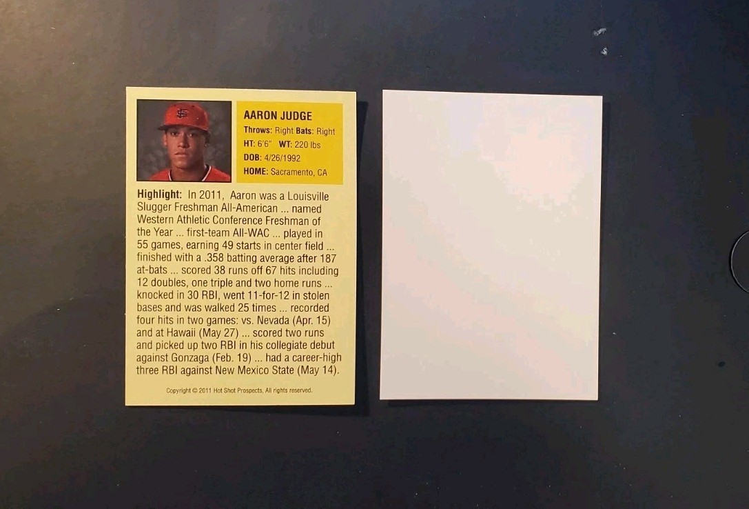 (2) Alaska + Fall League Rookie AARON JUDGE 2011 2014