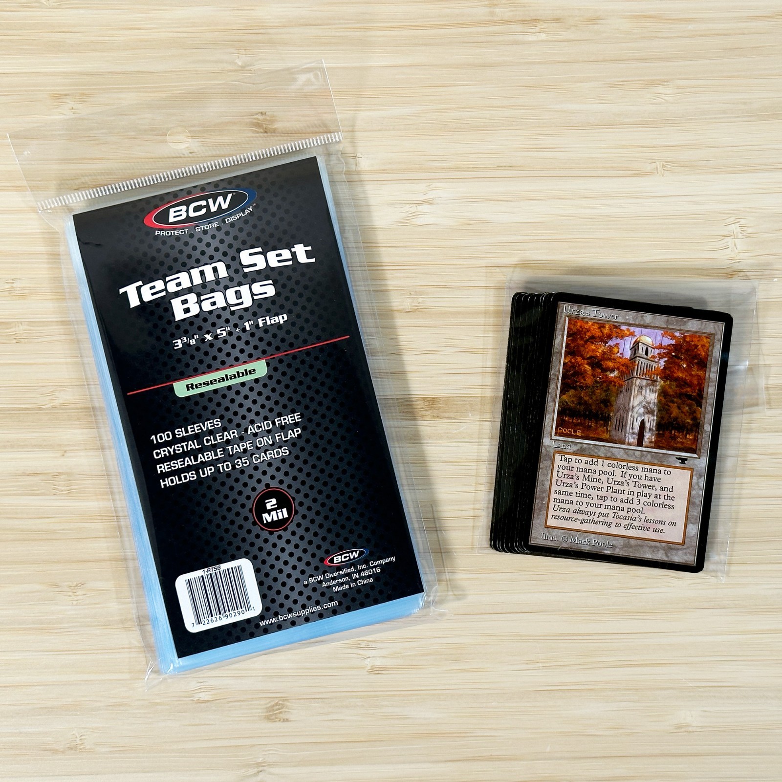1 Pack 100 BCW Resealable Team Set Bags. FAST SHIP